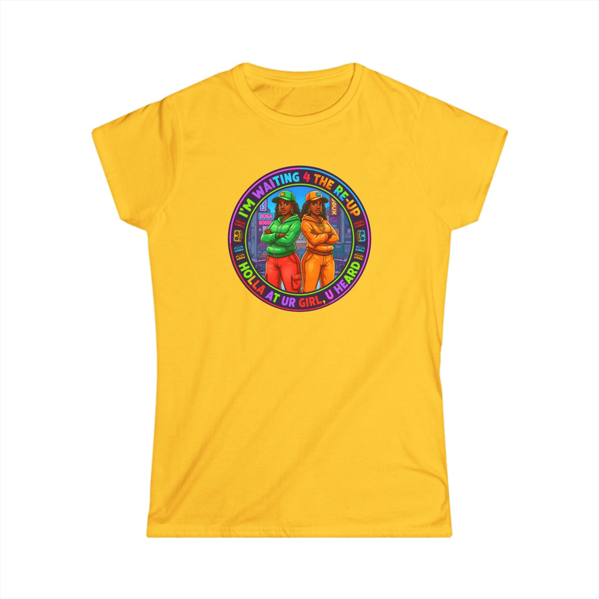 " Im Waiting For The Reup"  Graphic Tee — Retro Rainbow Sisters Women's Shirt
