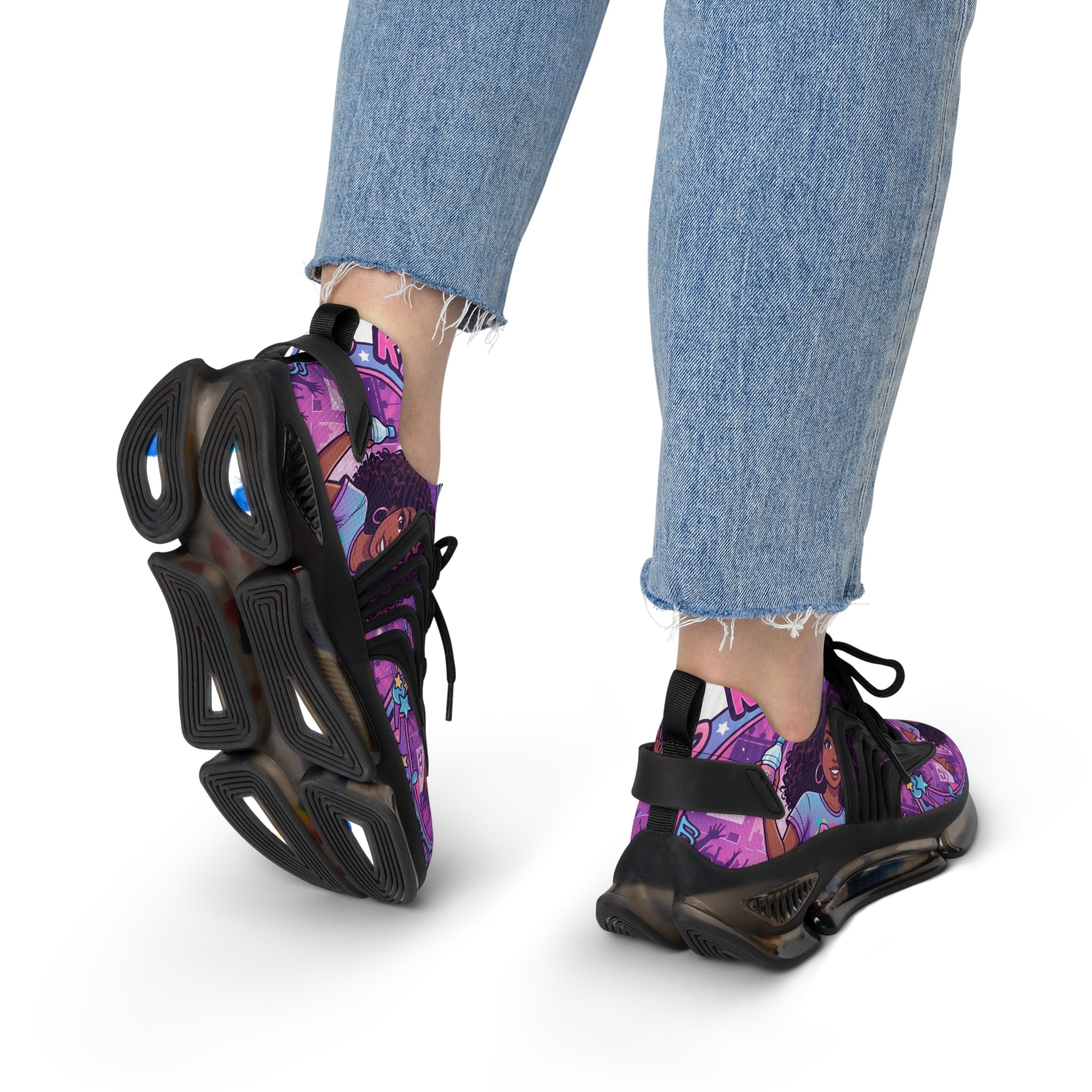 Women’s Mesh Sneakers —" Keep  Pop Music  Alive "Retro Pop Music Graphic Athletic Shoes