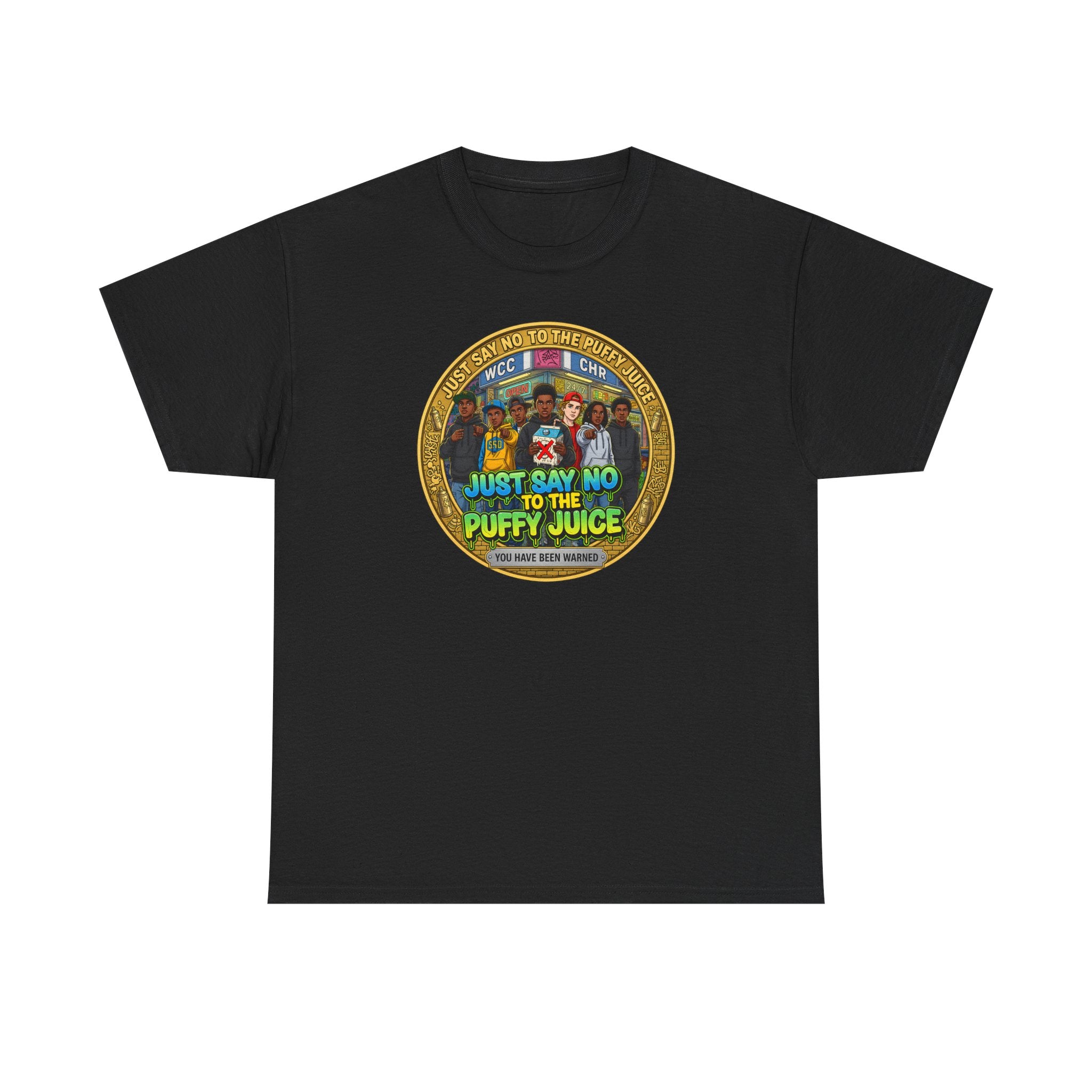 T-Shirt — "Just Say No to the Puffy Juice" Retro Anti-Vape Graphic Tee