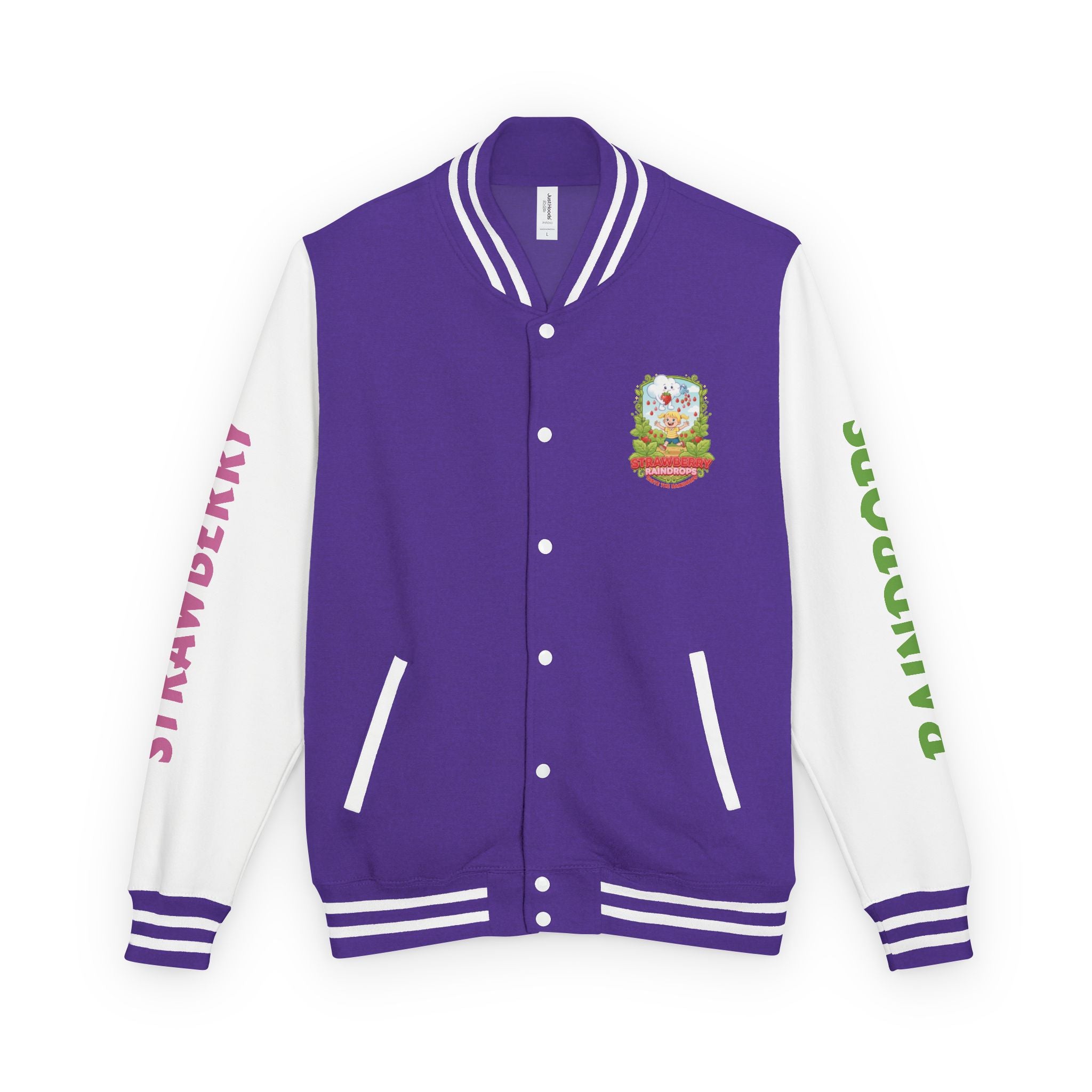 Letterman Jacket —Strawberry Raindrops Back Patch