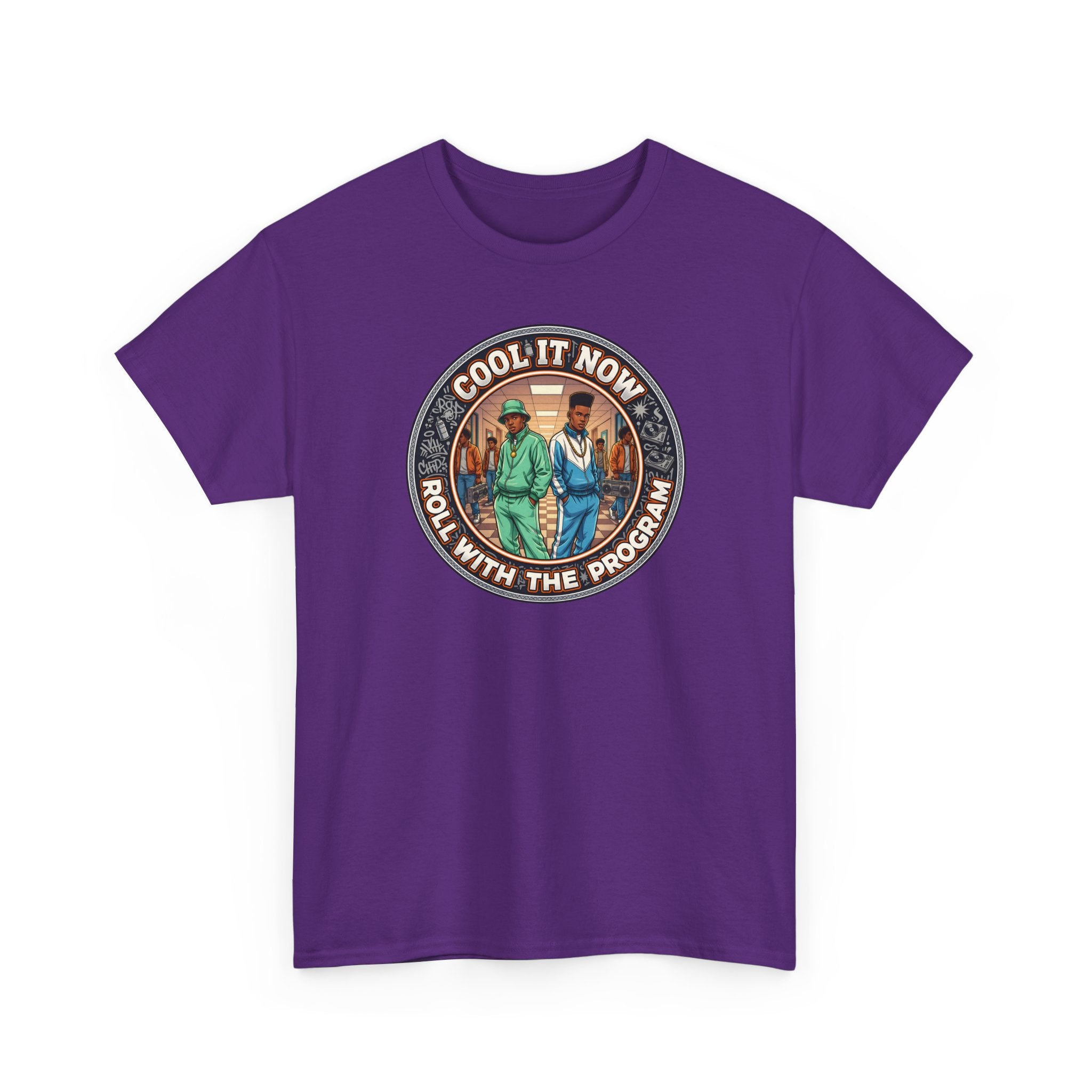 Cool It Now Tee — "Cool It Now Roll With The Program" Vintage Patch Graphic T-Shirt