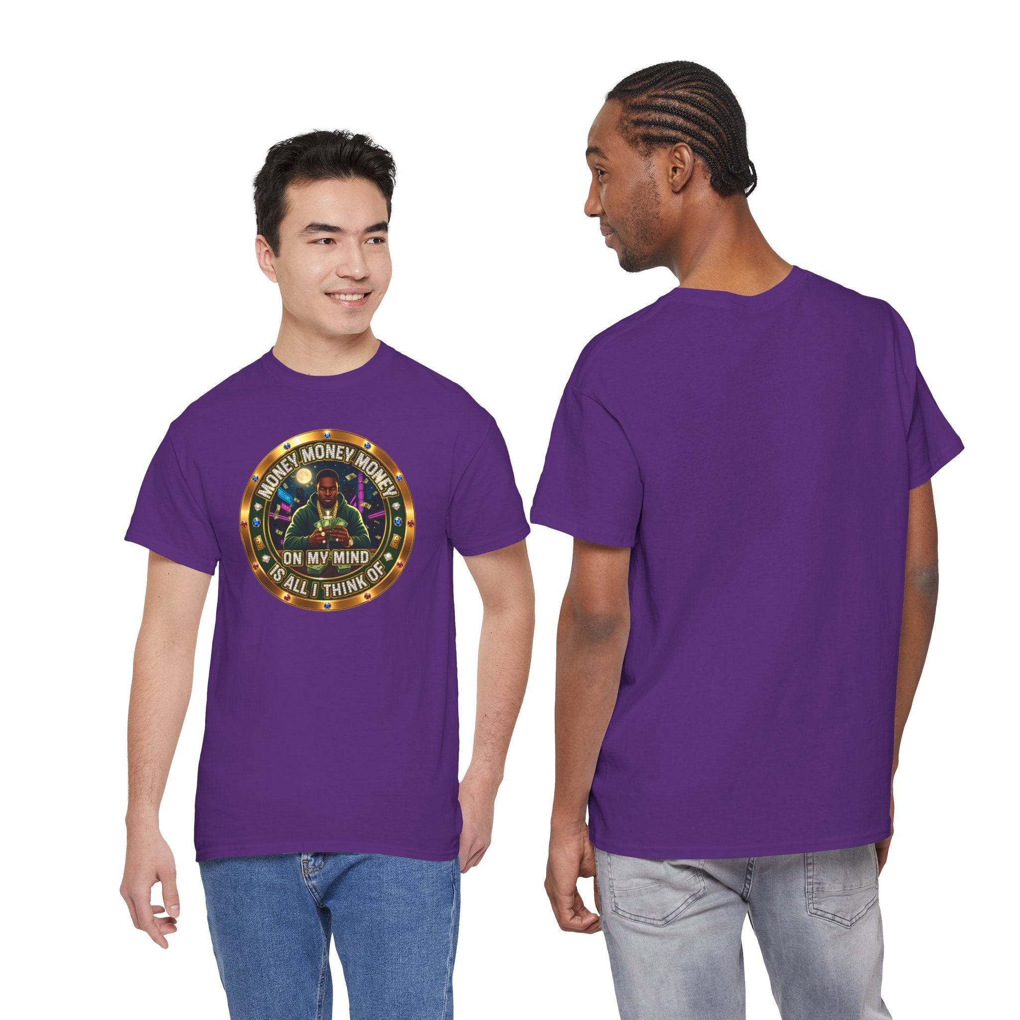 "Money On My Mind" Graphic Tee — Retro Casino Coin Design