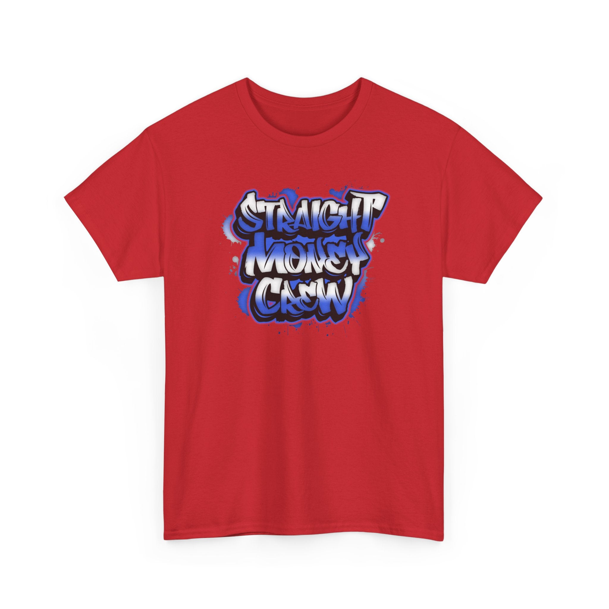T-Shirt — "Stackin' Money Crew" Blue Graffiti Graphic Tee