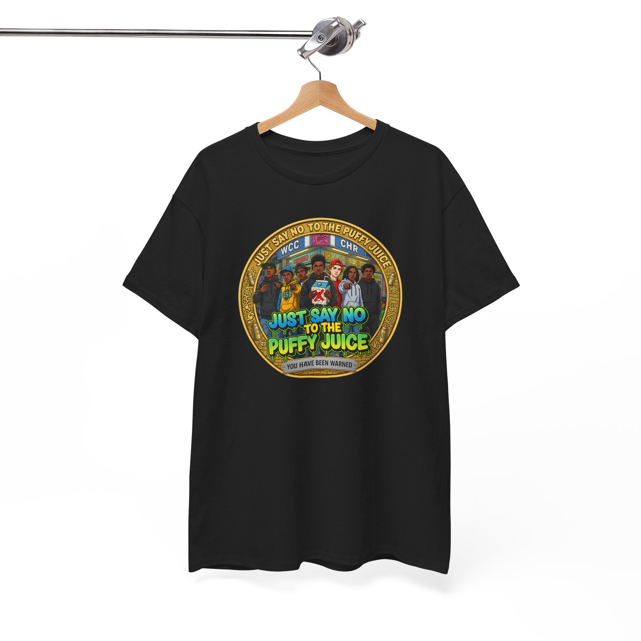 T-Shirt — "Just Say No to the Puffy Juice" Retro Anti-Vape Graphic Tee