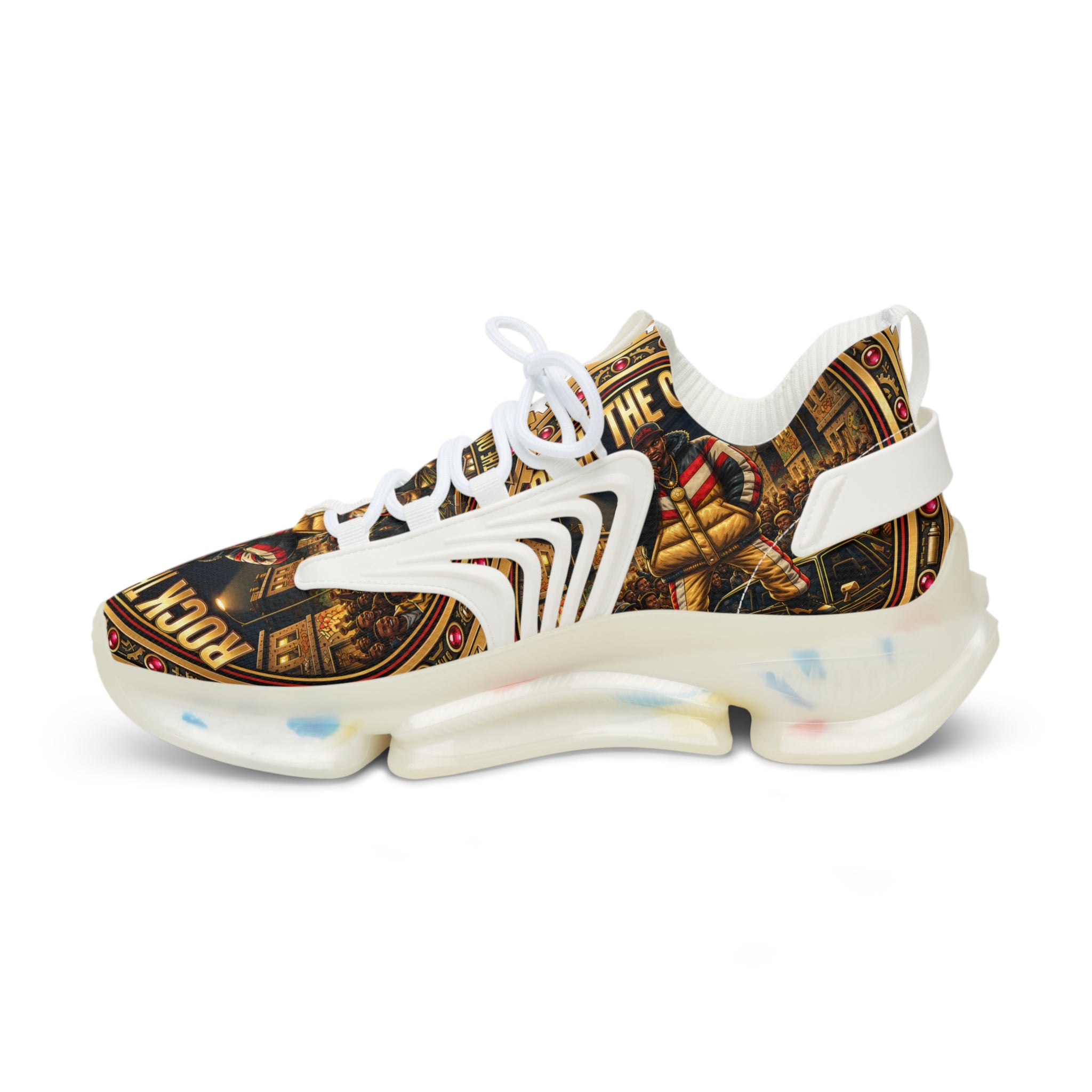 Men's Mesh Sneakers — 'Rock the Crowd' Graphic Athletic Shoes