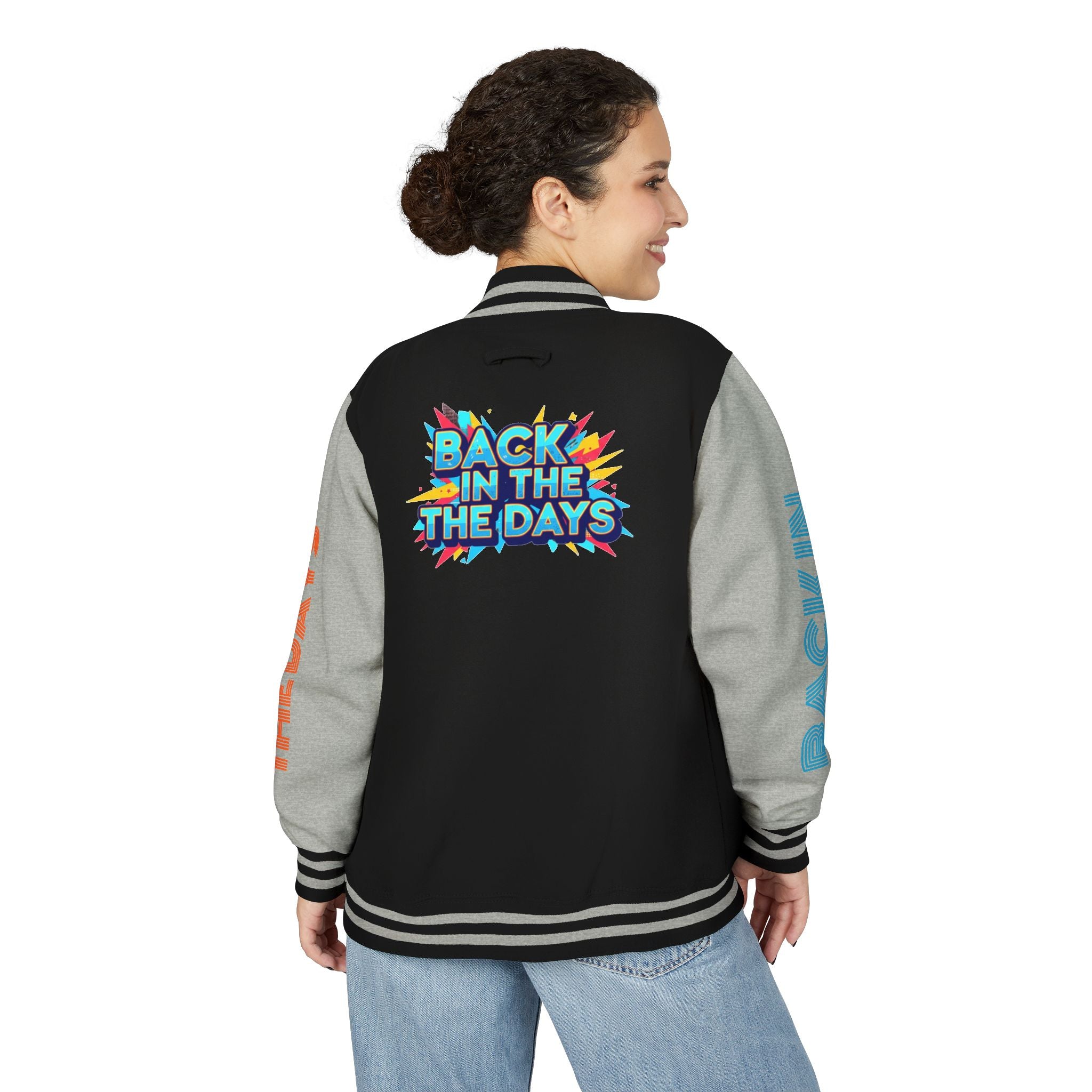 Letterman Jacket — "Back in the Days" Retro Graphic Bomber