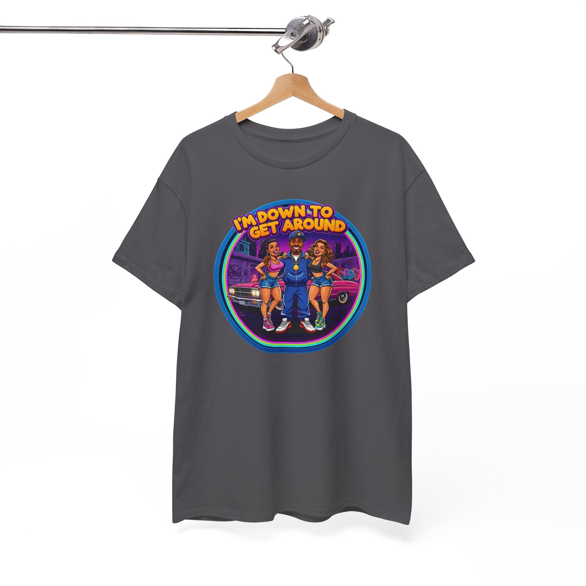 T-Shirt — 'I'm Down to Get Around' Retro Skate Crew Graphic Tee