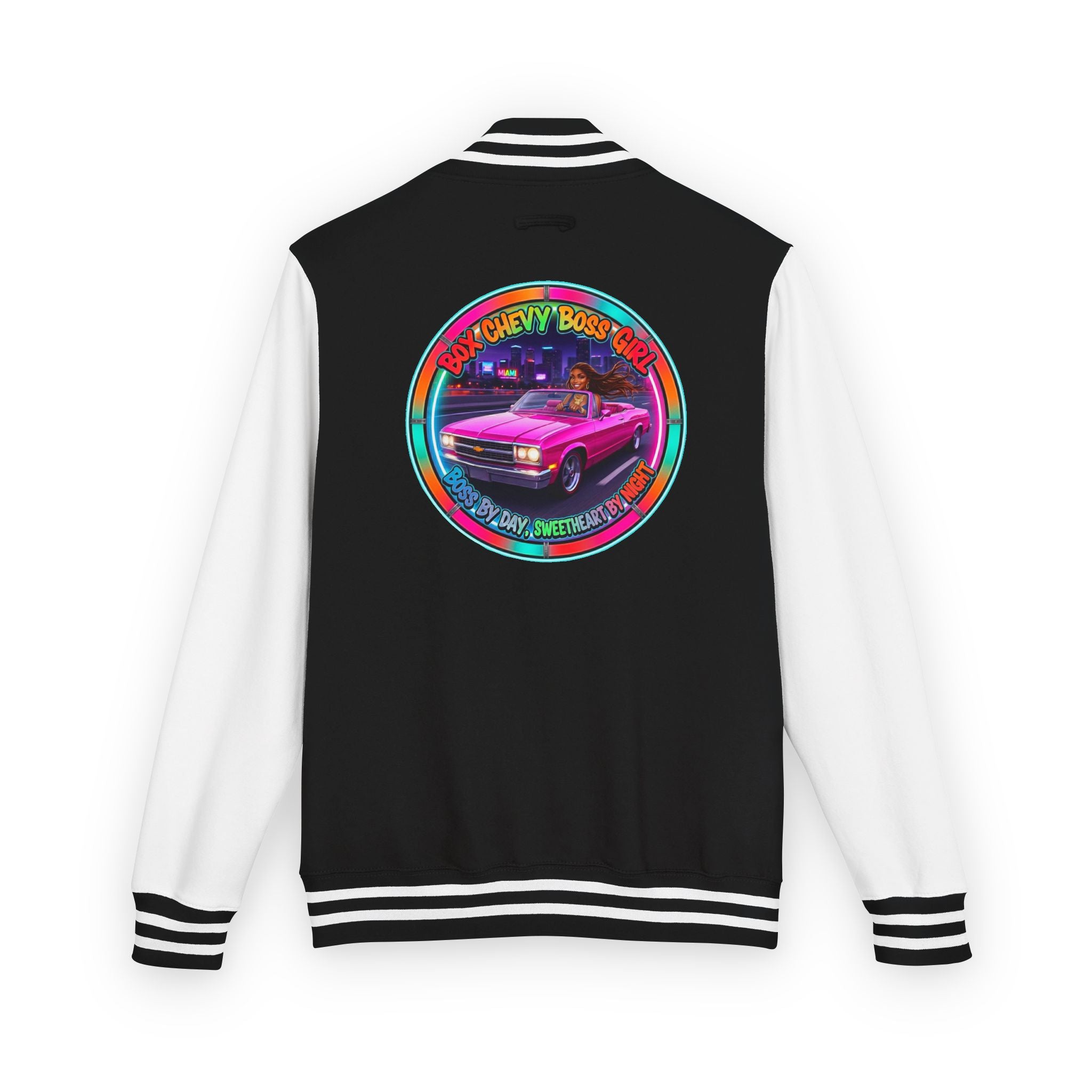 Vintage Neon Car Letterman Jacket
