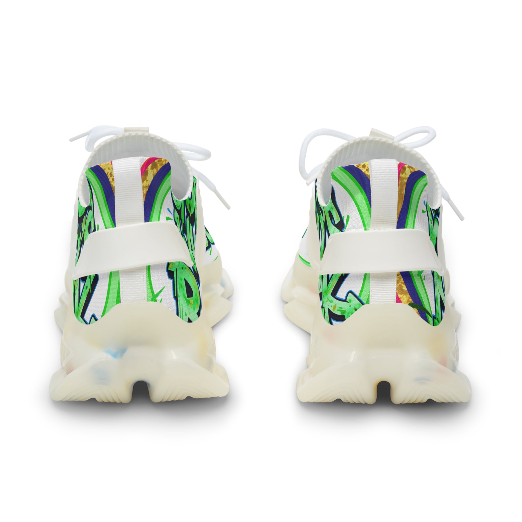 Men's Mesh Sneakers — " Guess Who's Back" Bold Green Graffiti 'Guess Who's Next' Athletic Shoes