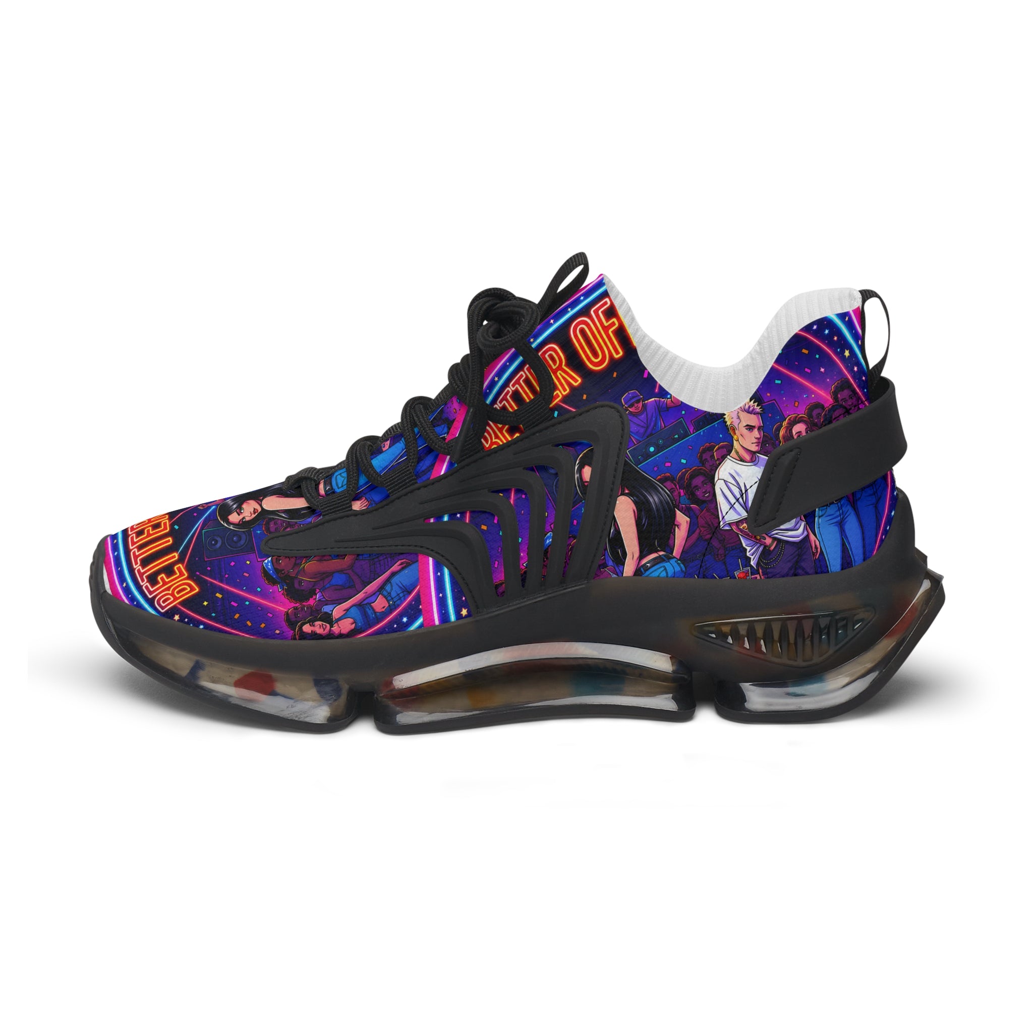 Women's Mesh Sneakers — Neon Retro Graphic "Better Off Dead" Street Style