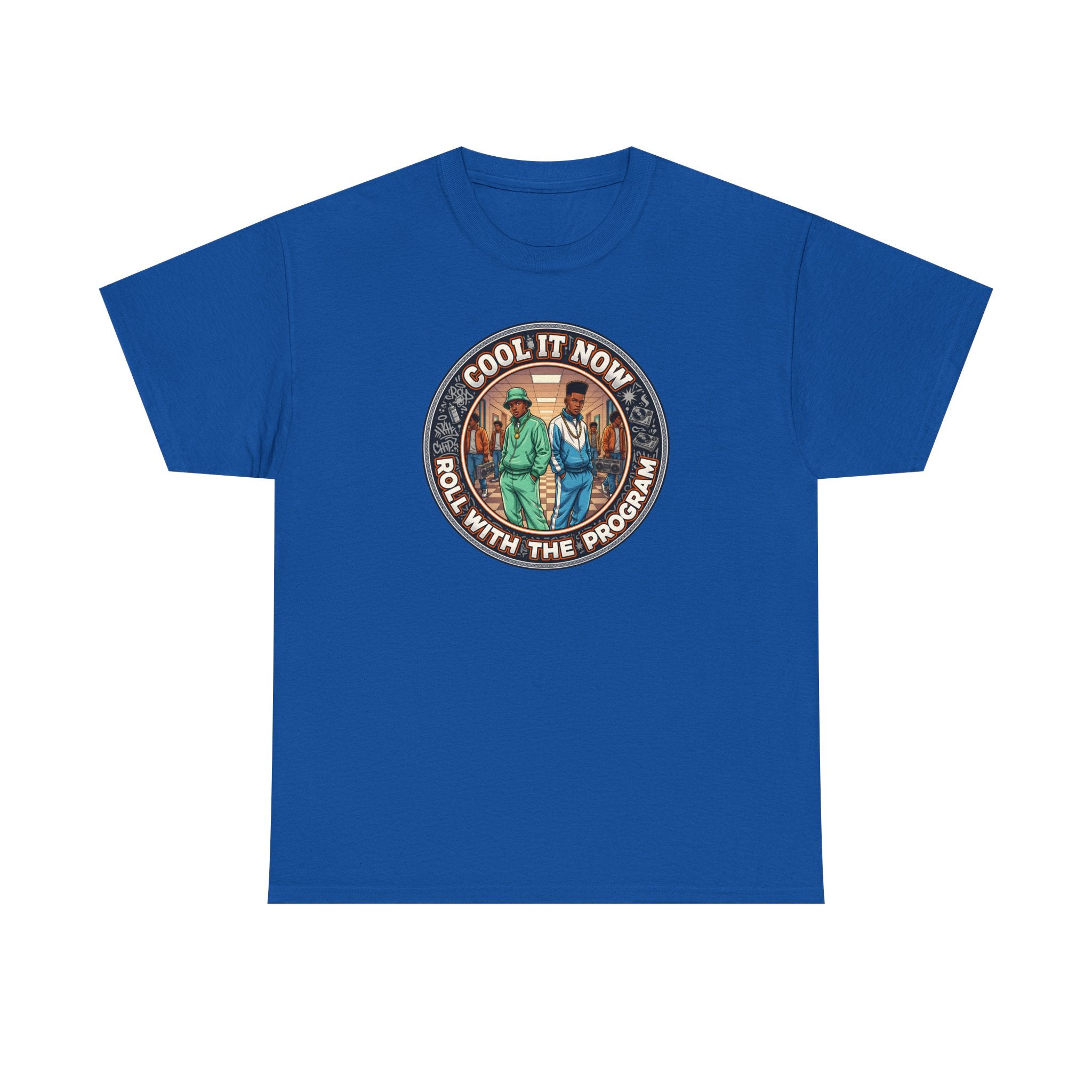 Cool It Now Tee — "Cool It Now Roll With The Program" Vintage Patch Graphic T-Shirt