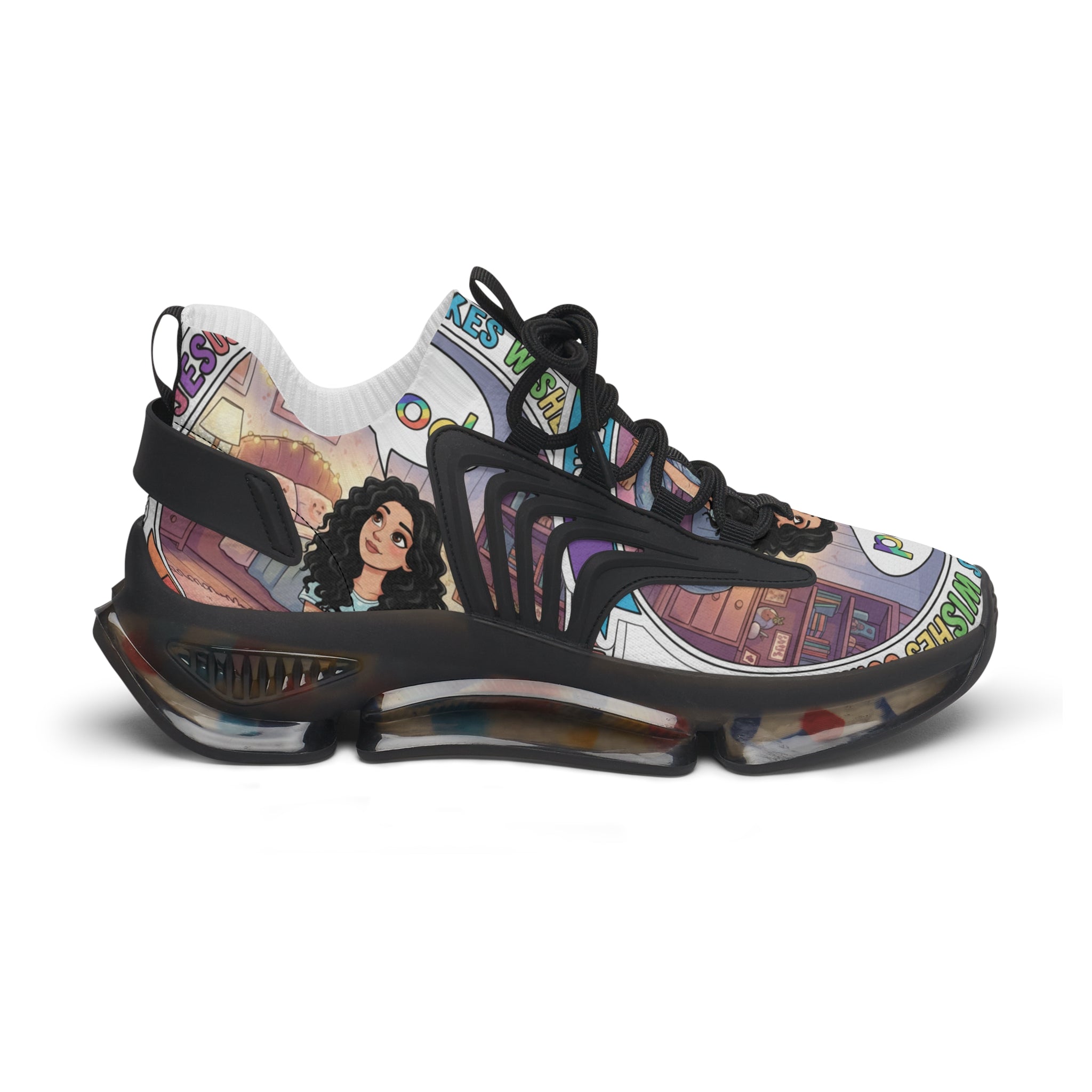 Mesh Sneakers — Inspirational  "Jesus Christ Makes Wishes Come True "Graphic Women’s Athletic Shoes