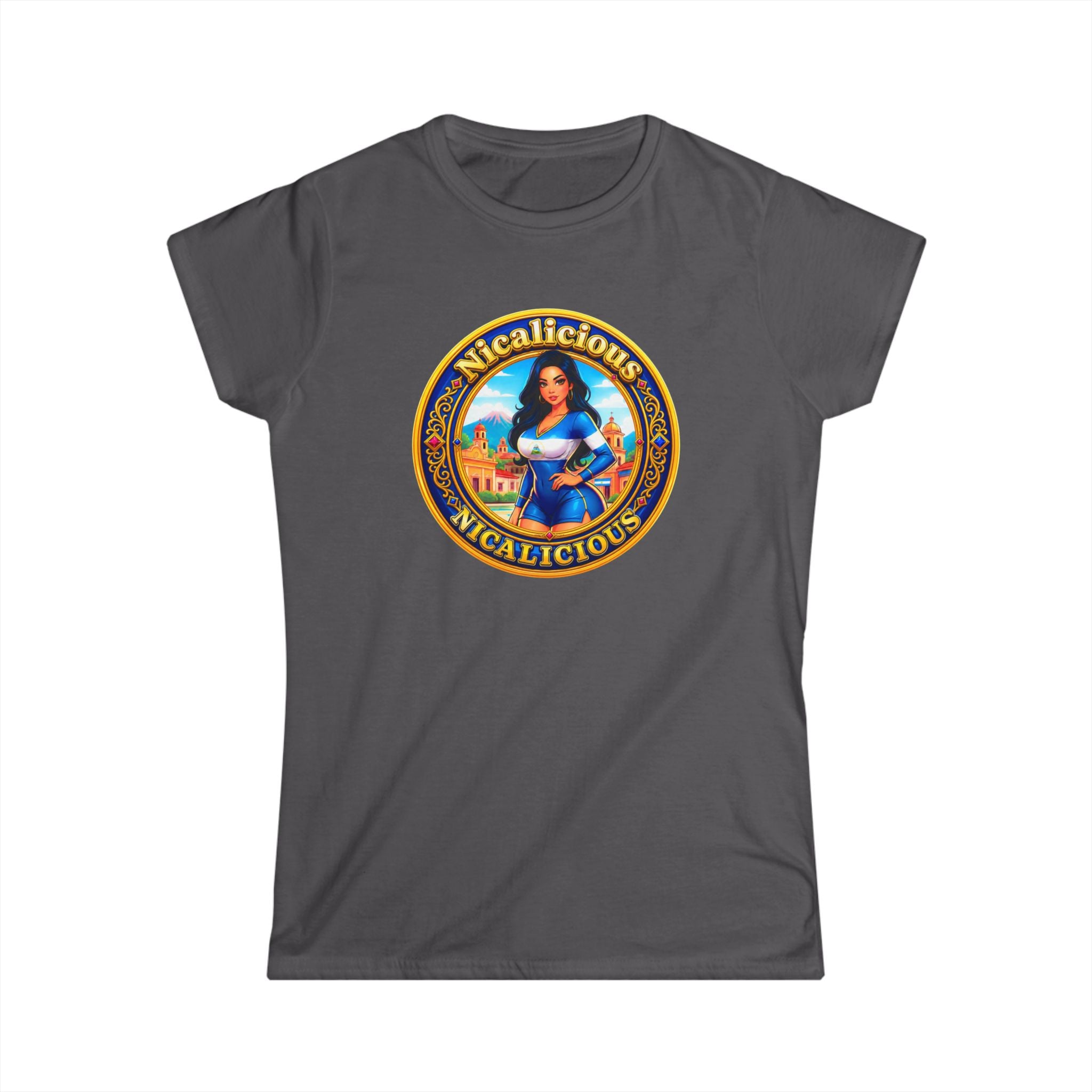 "Nicalicious "Vintage Seal Women's Tee - Retro Latina Pin-Up Graphic Shirt