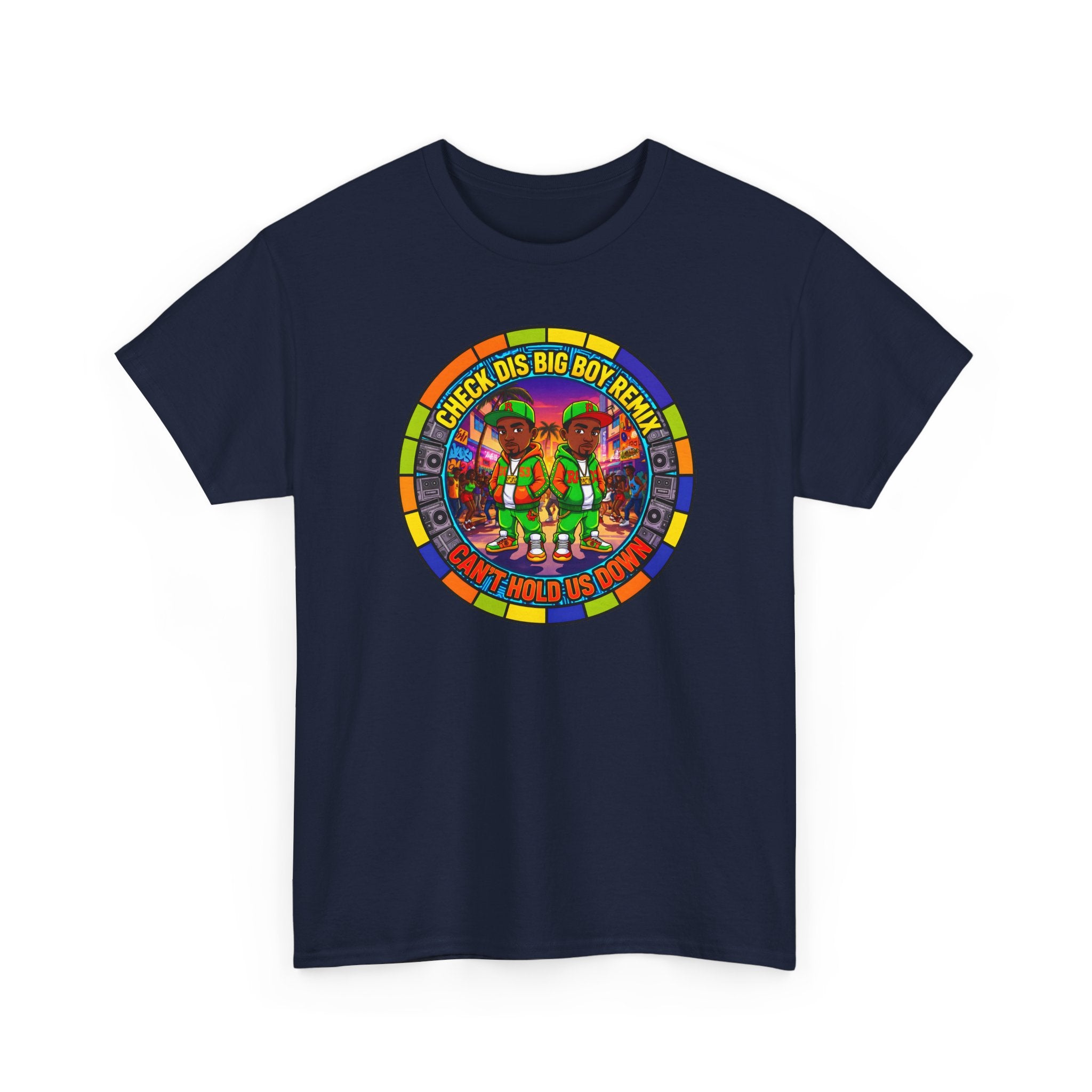T-Shirt — "Check Dis Big Boy Remix" Colorful Cartoon Grap6hic Tee