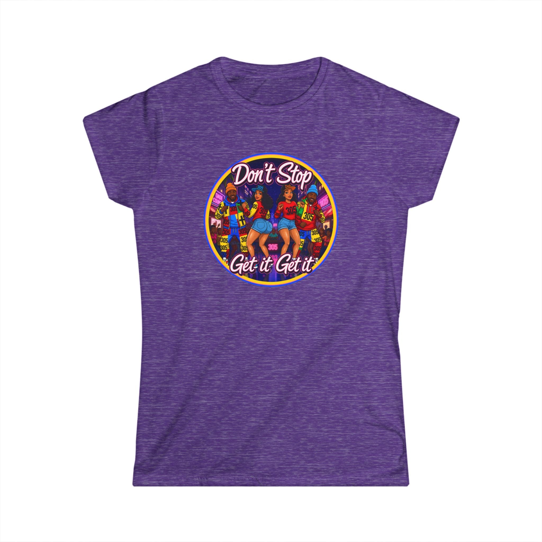 "Don’t Stop Get It Get It" Women’s Tee – Retro Dance Party Graphic Shirt