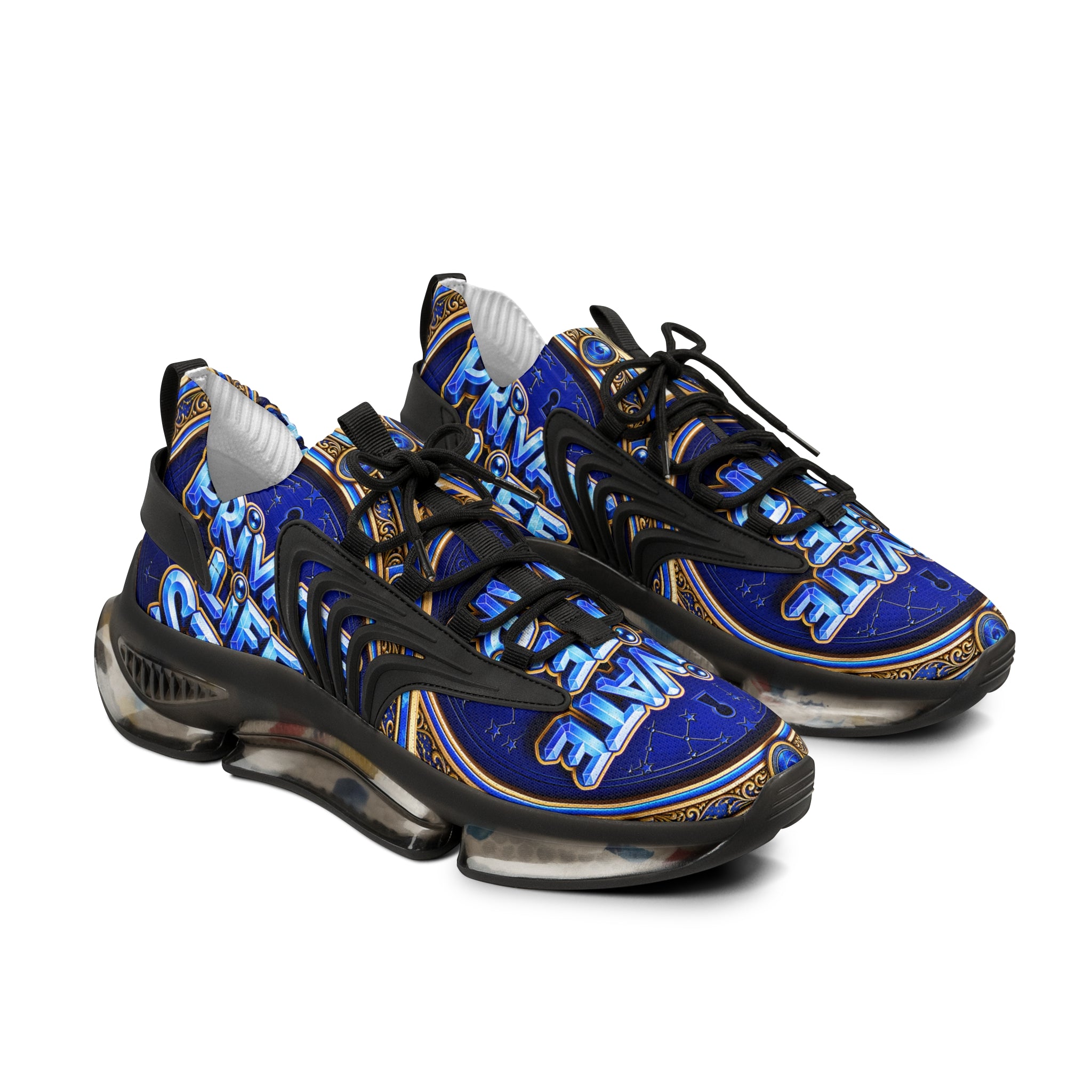 Mesh Sneakers — 'Private Life Style "Bold Blue Graphic Athletic Shoes