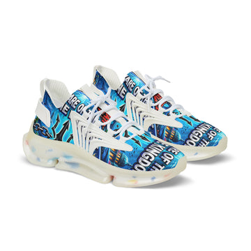 Men's Mesh Sneakers —"Beware Of The Marine Warrior"Ocean Trident Streetwear Running Shoes