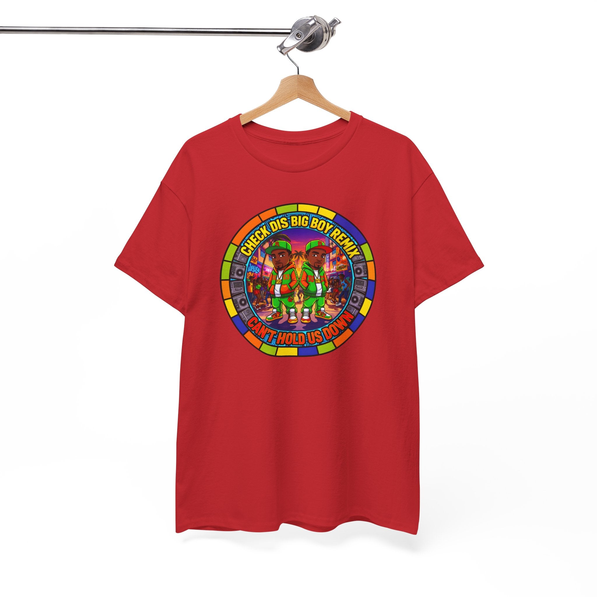 T-Shirt — "Check Dis Big Boy Remix" Colorful Cartoon Grap6hic Tee