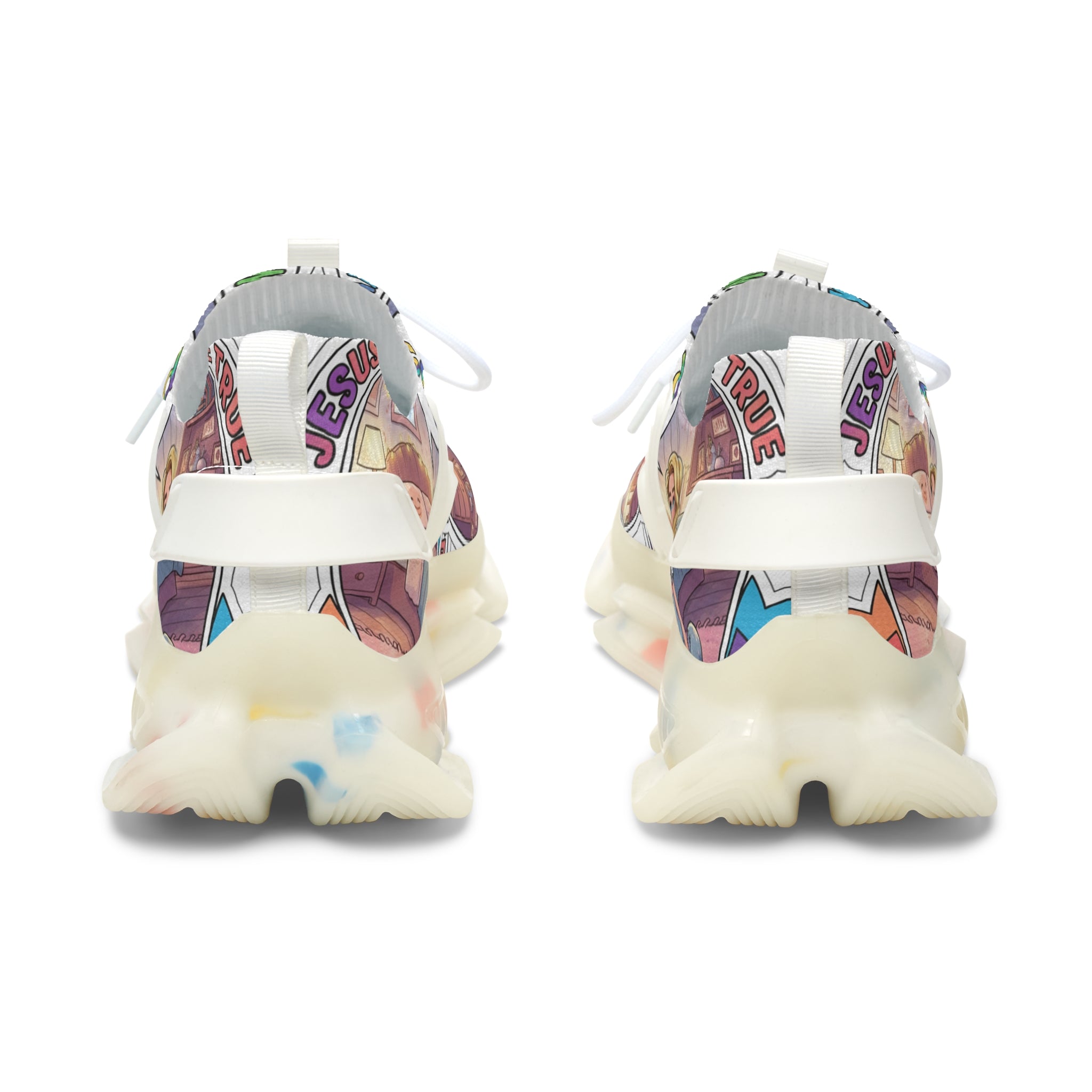 Mesh Sneakers — Inspirational 'Jesus Christ Makes Wishes Come True" Graphic Women's Trainers