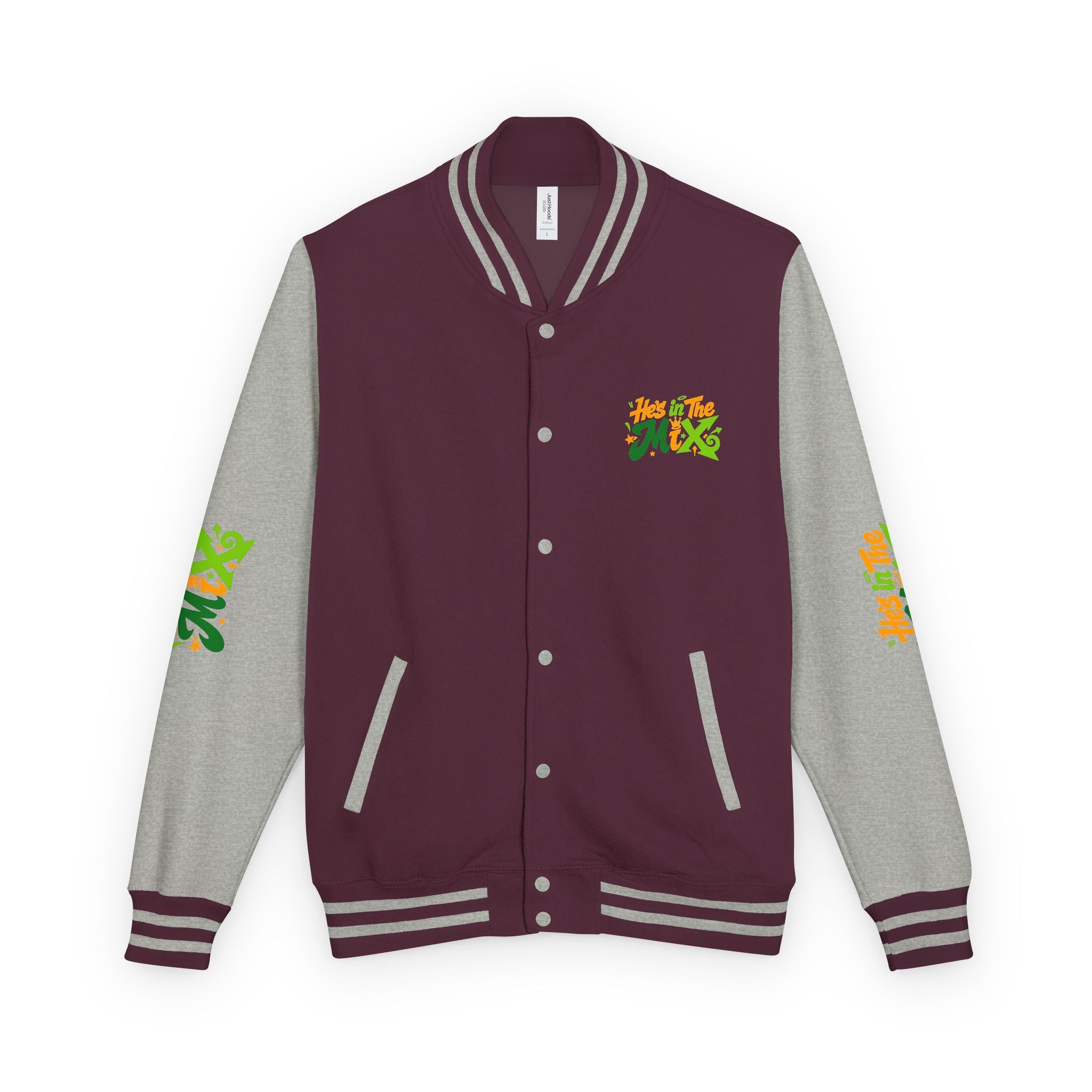 Letterman Jacket - "He's in the Mix" Retro Graffiti Varsity Jacket
