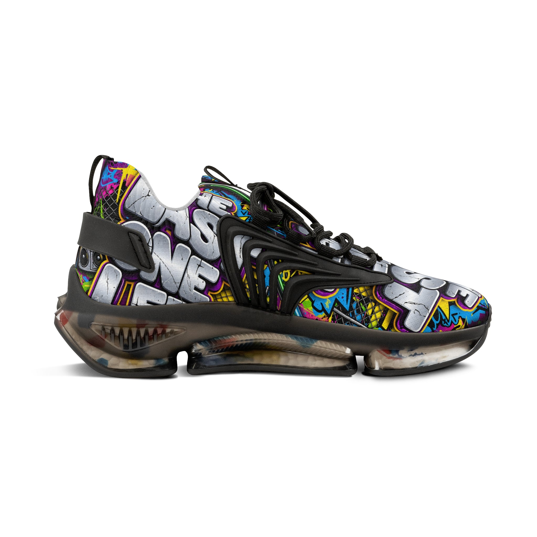 Men's Graffiti 'The Last One Left" Mesh Sneakers — Colorful Streetwear Athletic Shoes