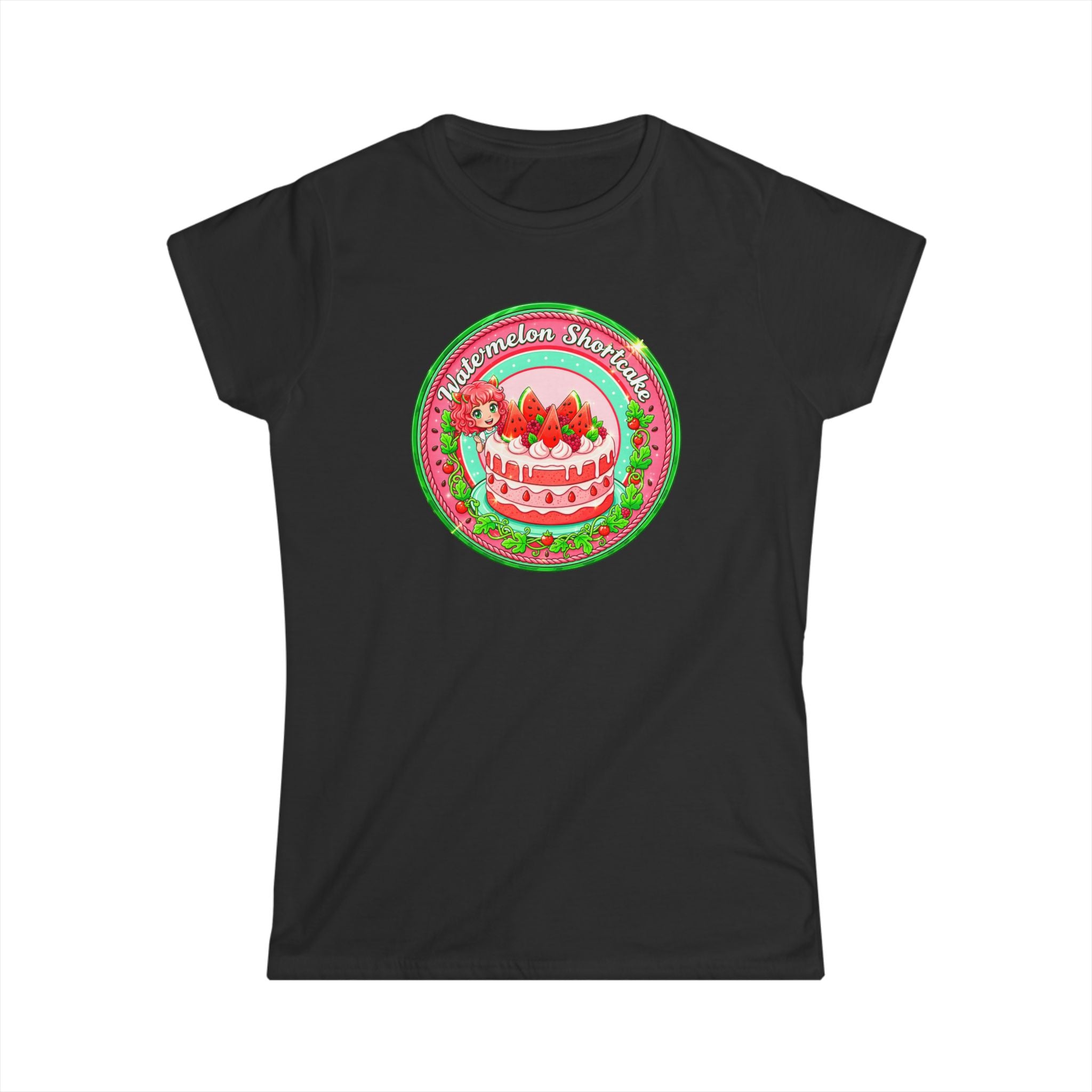 Watermelon Shortcake Vintage Circle Tee ''Watermelon Shortcake" Graphic Women's T-Shirt