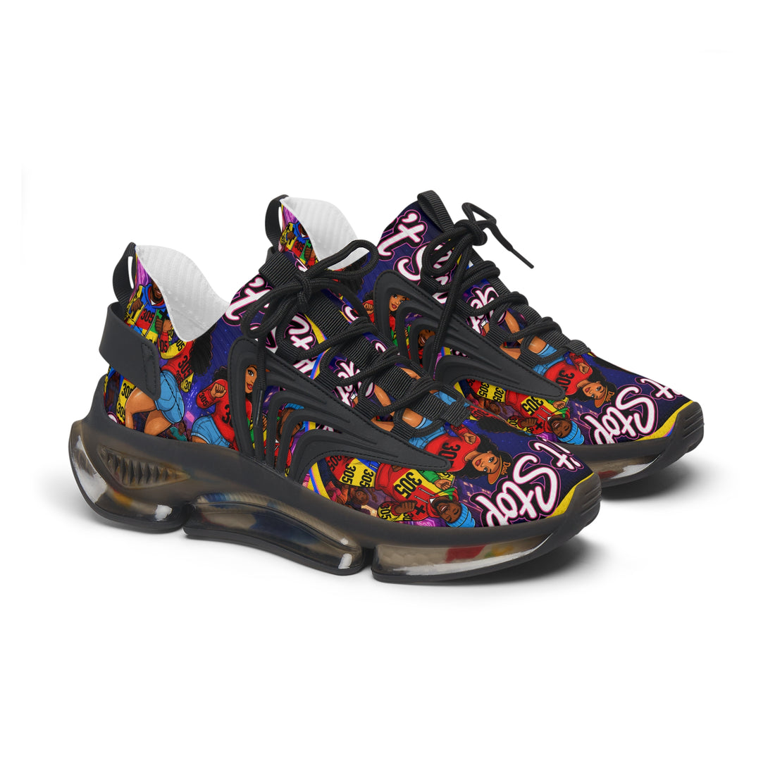 Women's Mesh Sneakers — Bold Graphic 'Don't Stop' Fashion Trainers