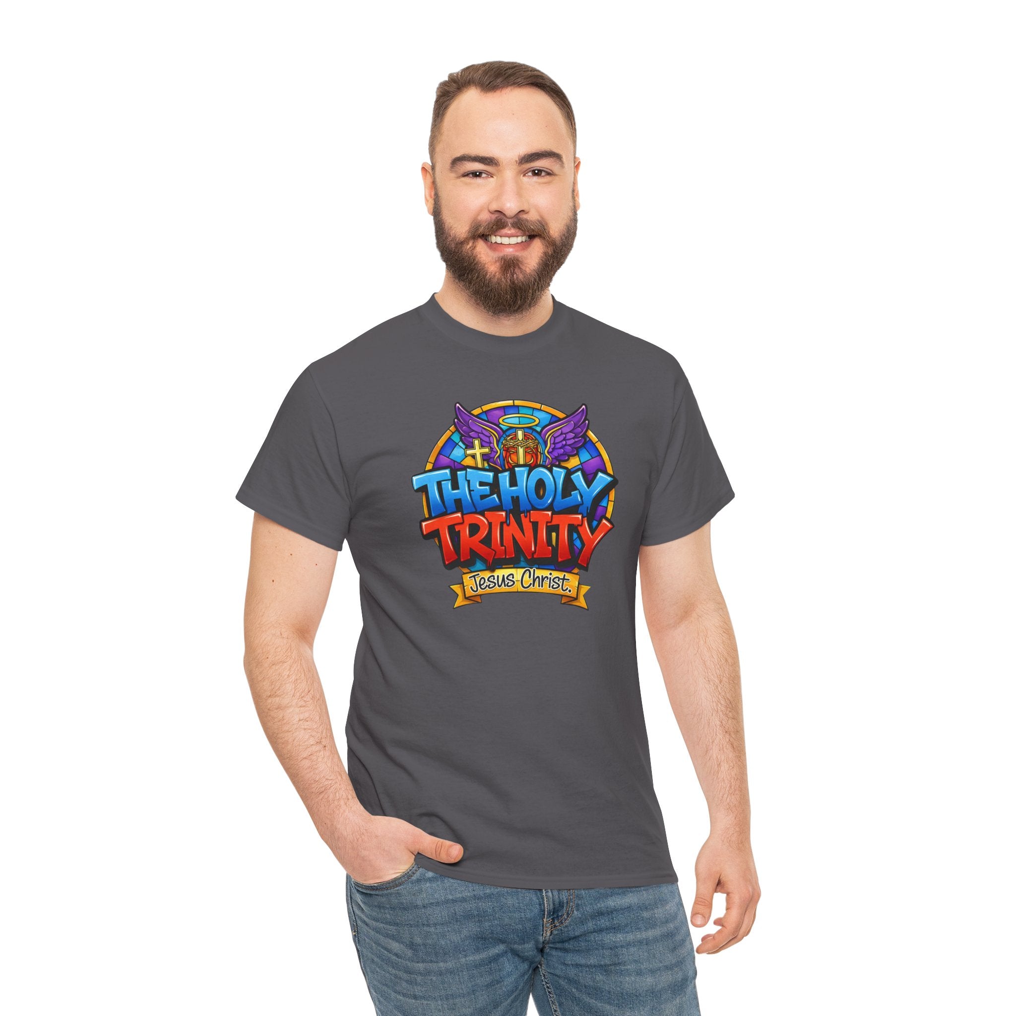 Christian T-Shirt — "The Holy Trinity: Jesus Christ" Colorful Faith Tee