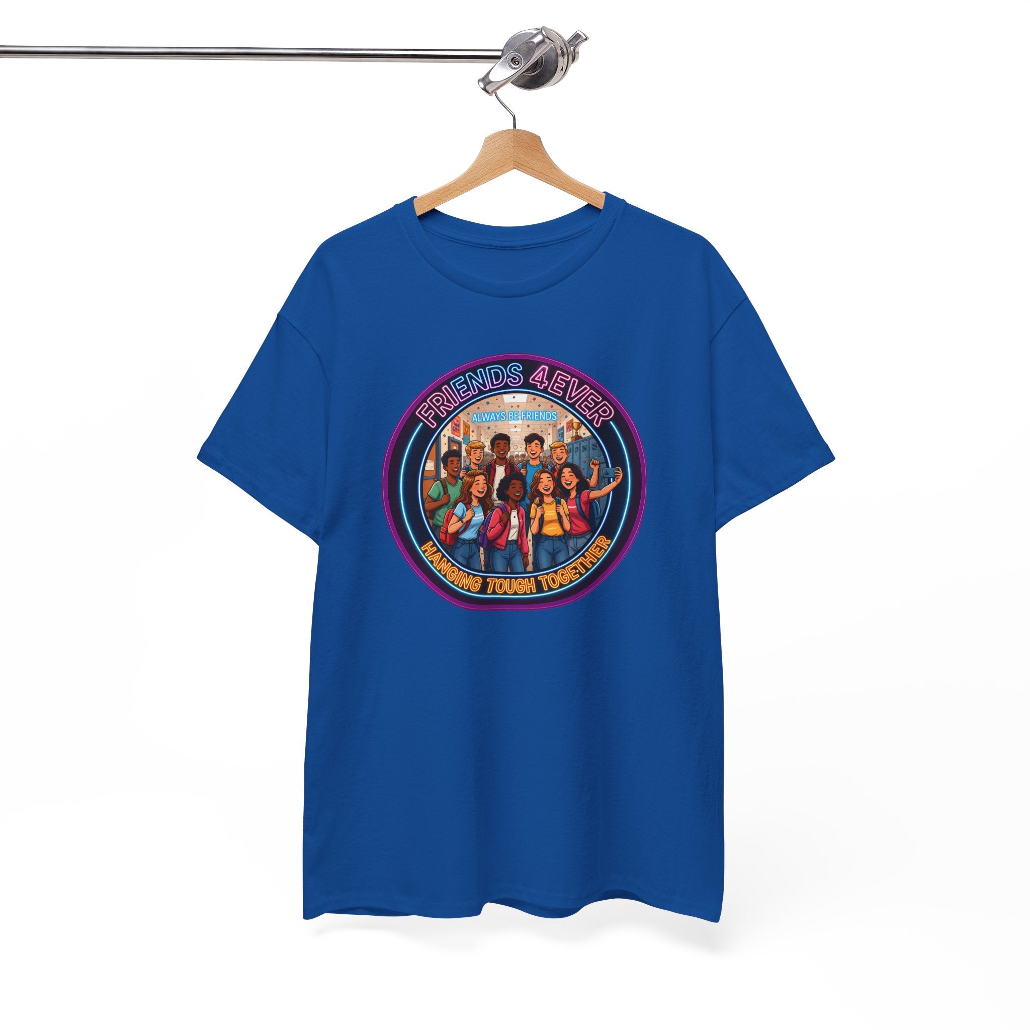 Graphic Tee — Retro Group Illustration "Friends Forever"