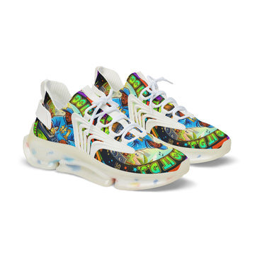 Men's Graphic Mesh Sneakers — " Lets Do It DJ" Colorful Retro DJ Street Style