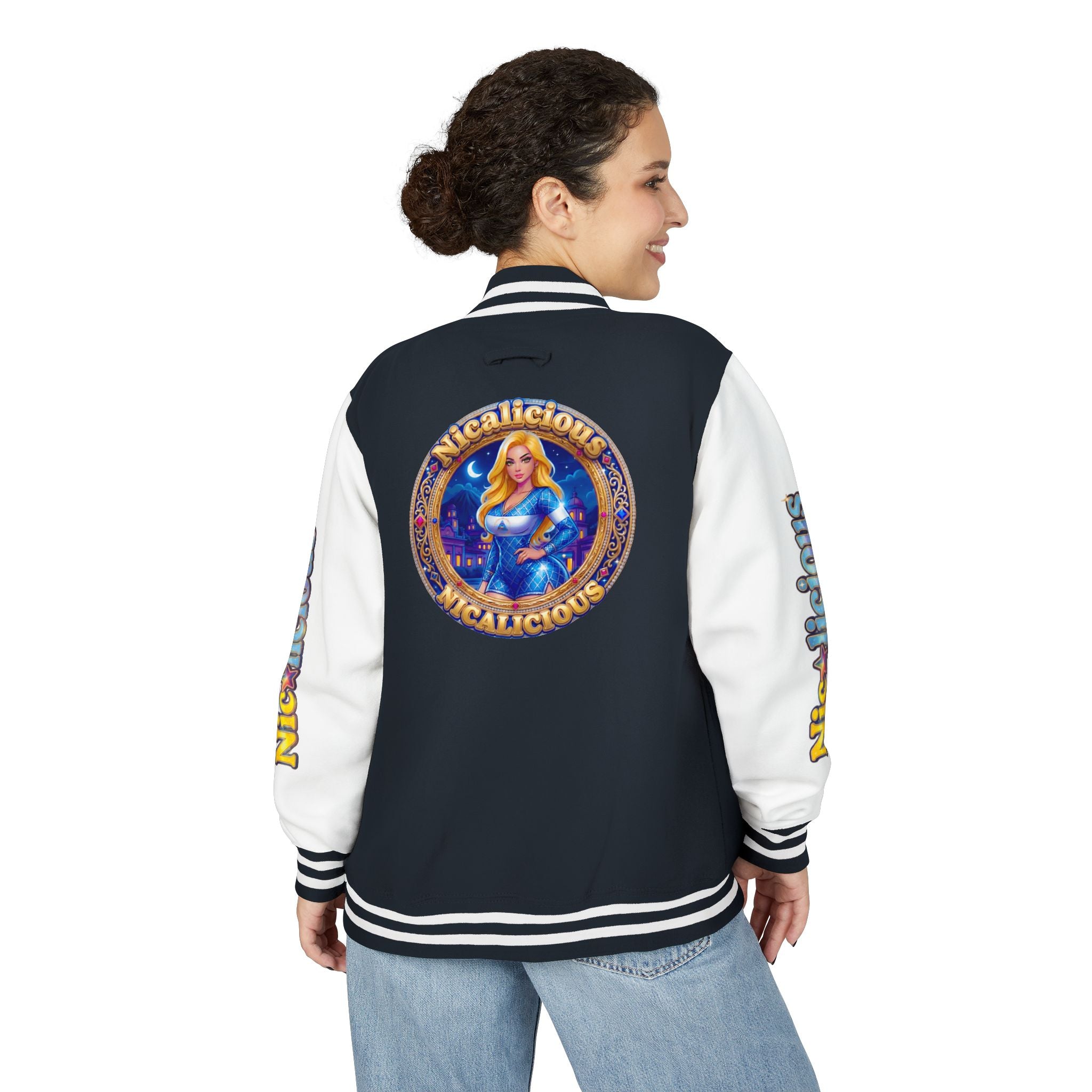Letterman Jacket — "Nicalicious" Retro Crest Varsity Jacket