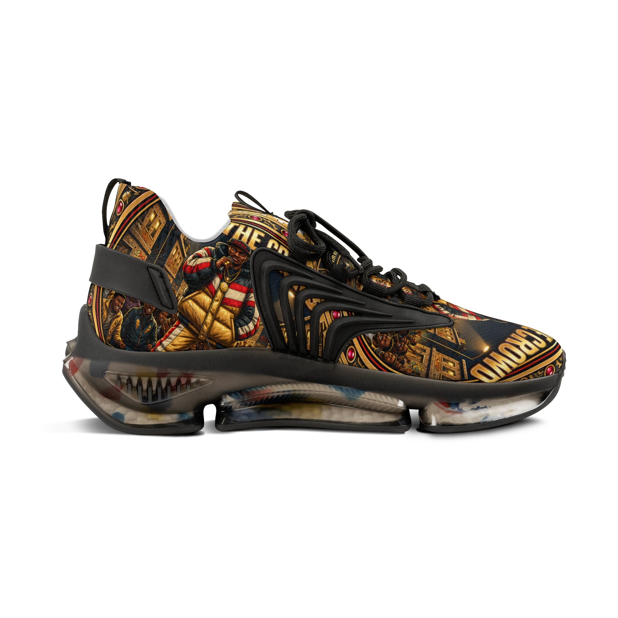 Men's Mesh Sneakers — 'Rock the Crowd' Graphic Athletic Shoes