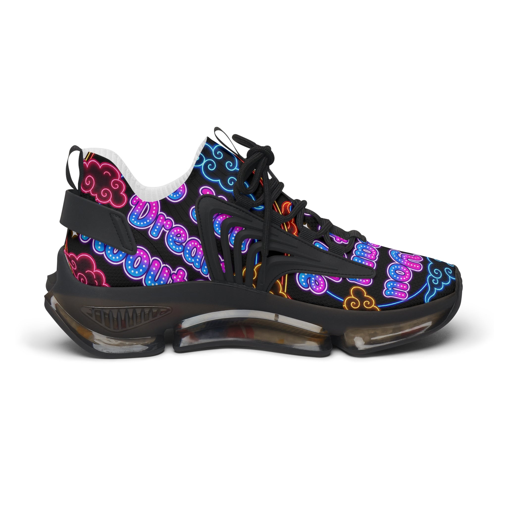 Women's Mesh Sneakers — Neon Cloud 'Do You Dream' Athletic Shoes