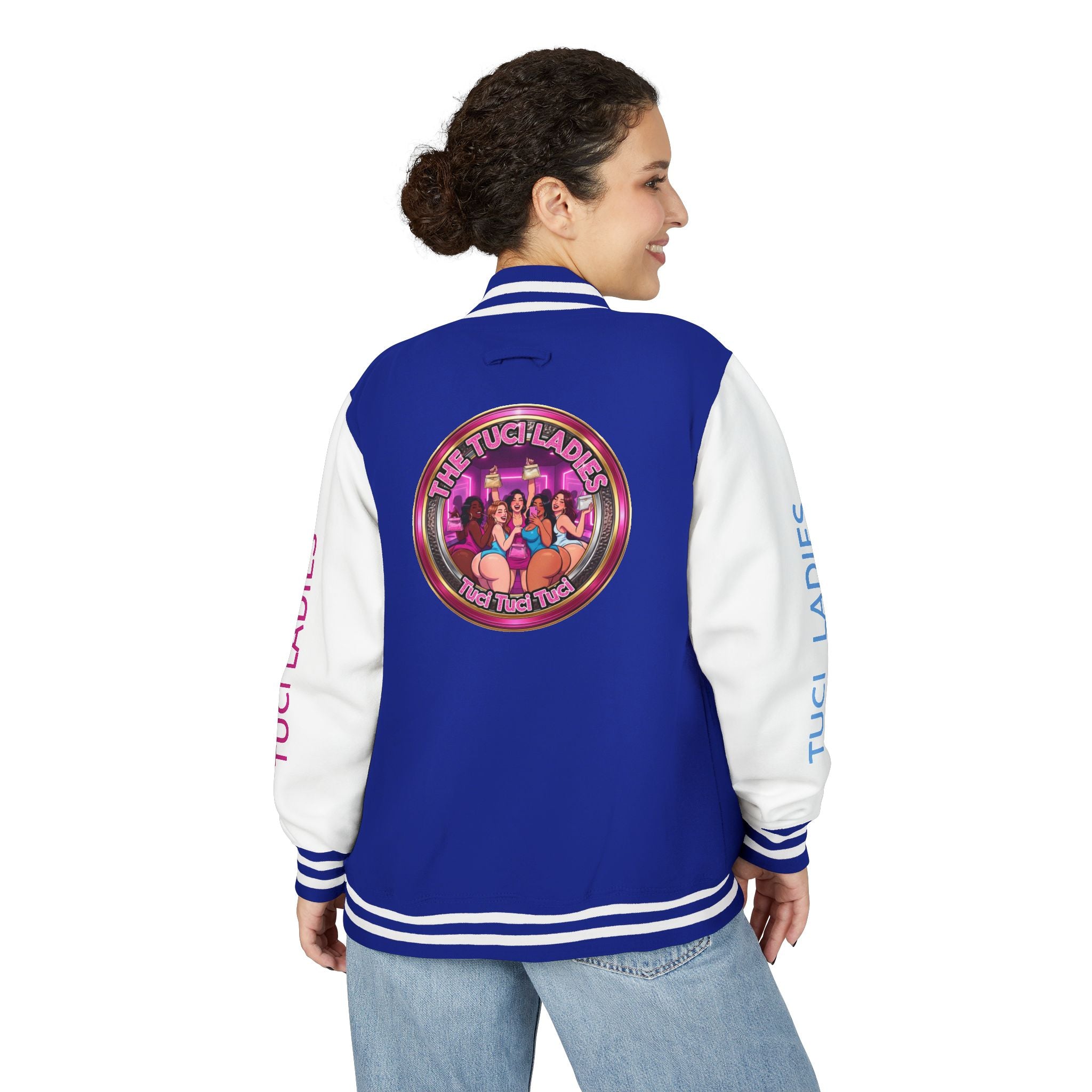 Letterman Jacket — The Tuci Tuci Tuci Ladies Graphic Varsity Jacket