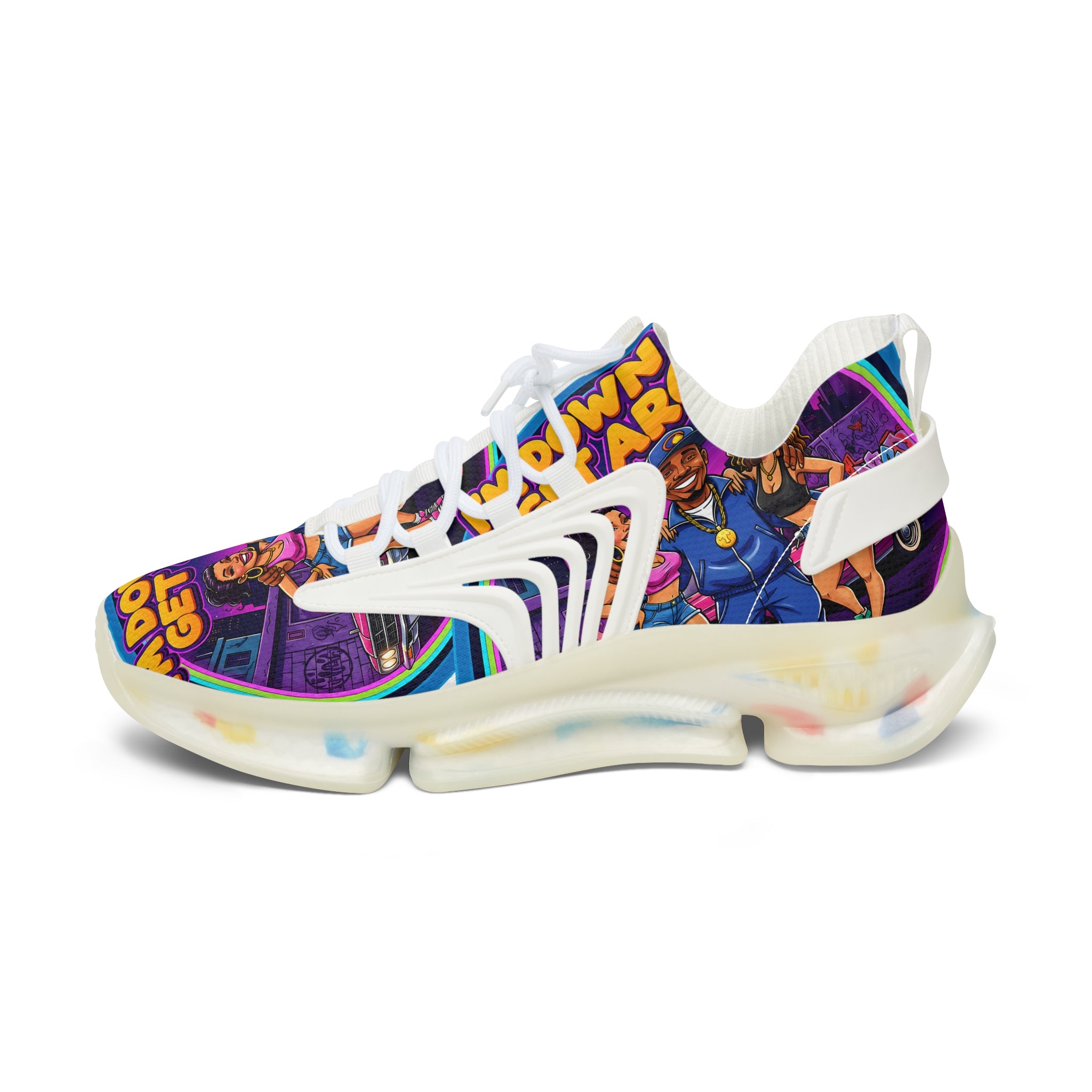 Men's Mesh Sneakers — Colorful 'Get Around' Graphic Athletic Shoes for men's