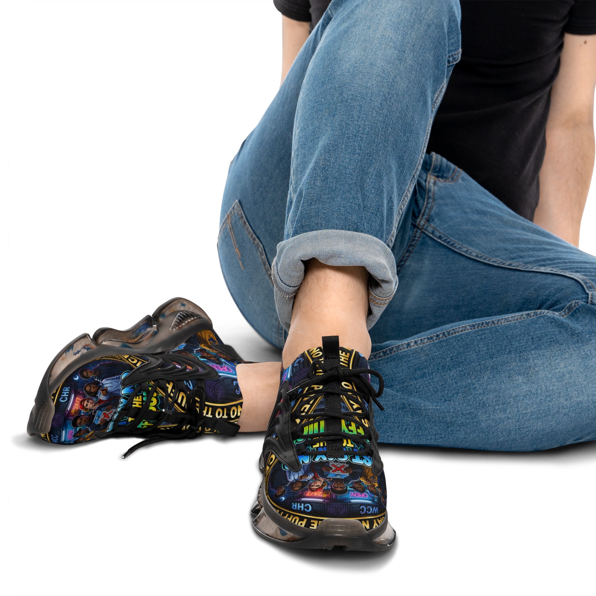 Mesh Sneakers — "Just Say No To The Puffy Juice"" Graphic Runner