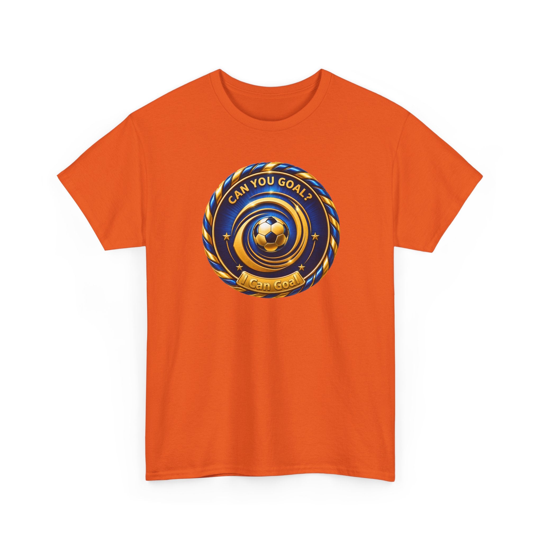 Soccer Badge Tee — "Can You Goal?" Graphic Soccer Shirt