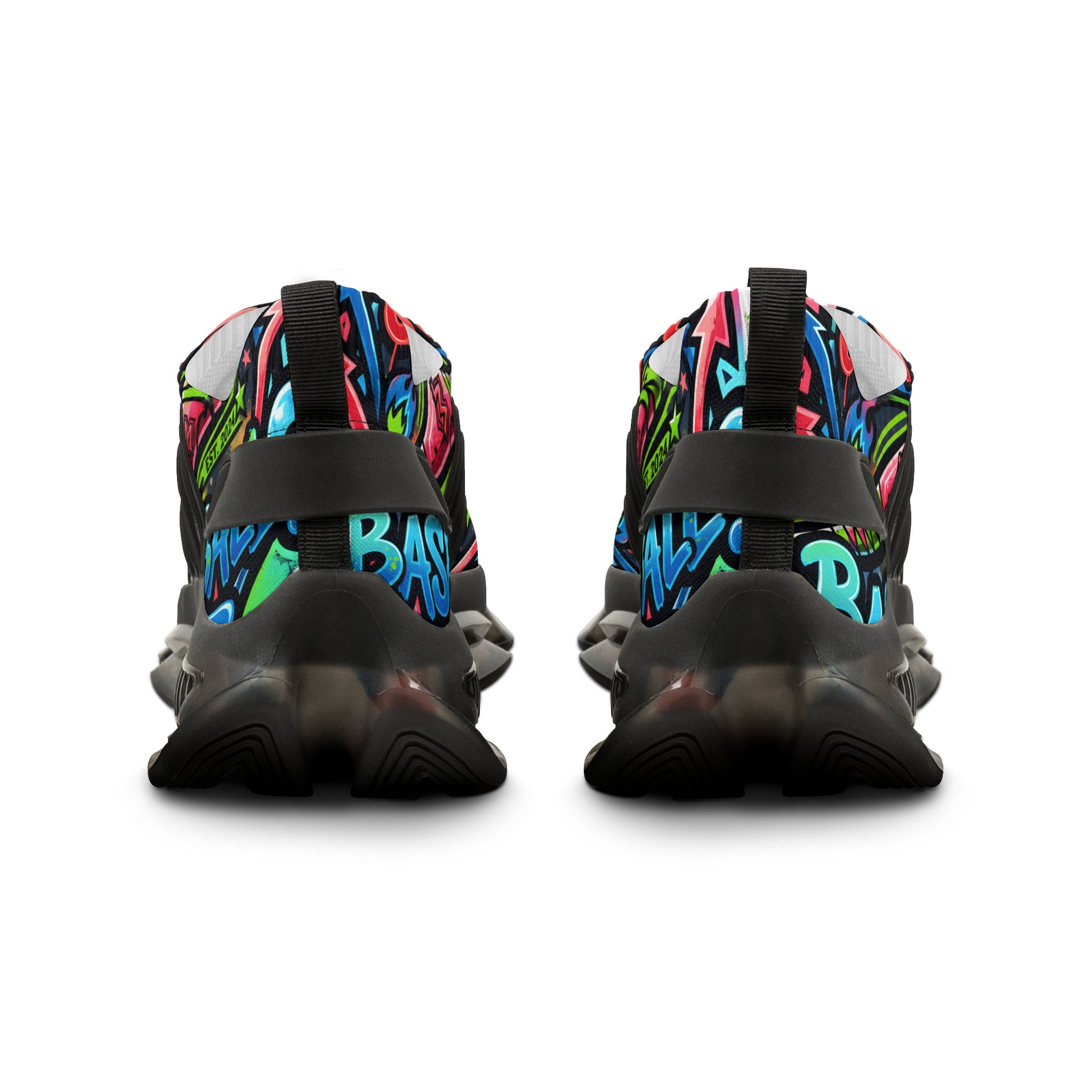 Mesh Sneakers —" Can You Baseball "Bold Graffiti Print Men's Athletic Shoes