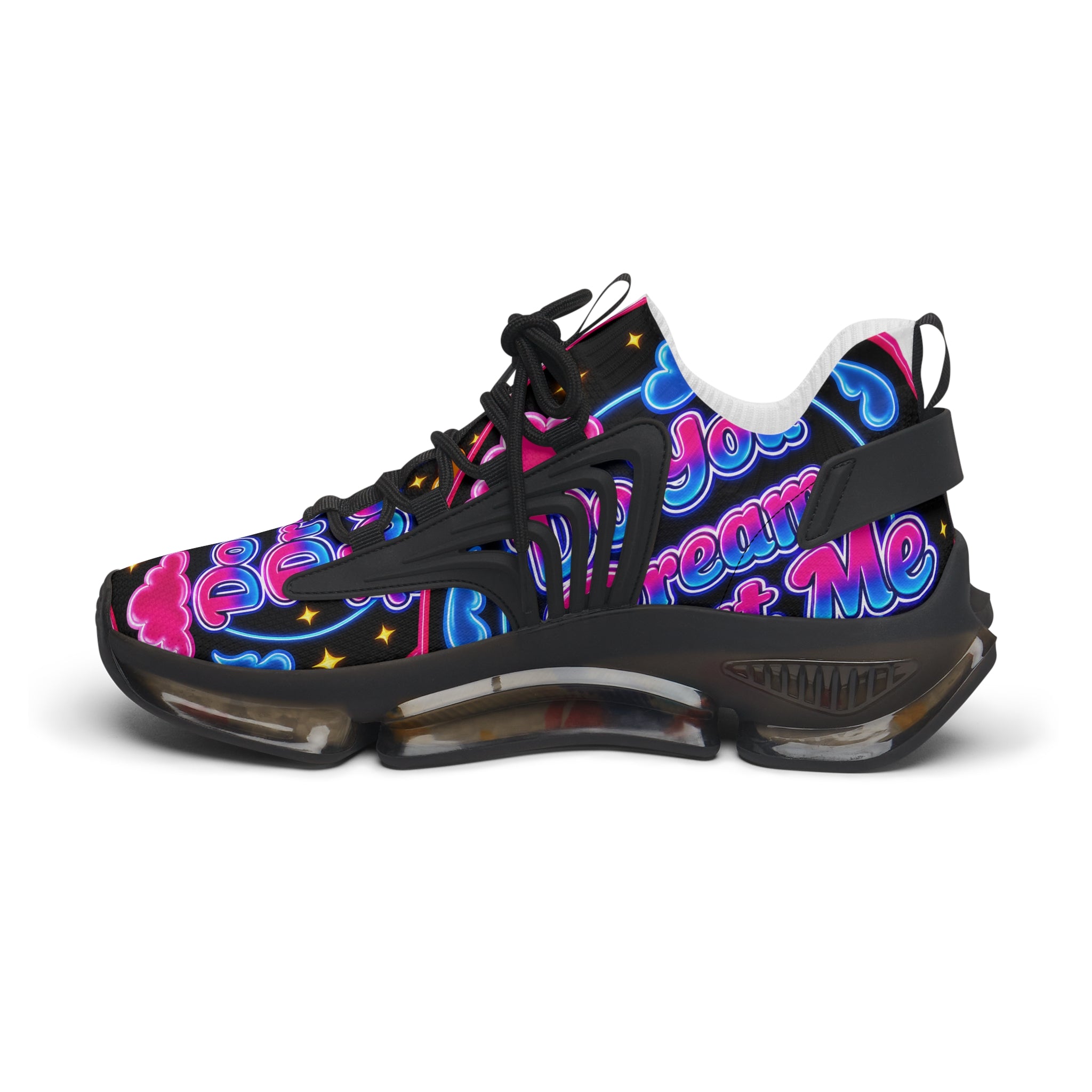 Mesh Sneakers — Neon Dream Graphic Women's Athletic Shoes