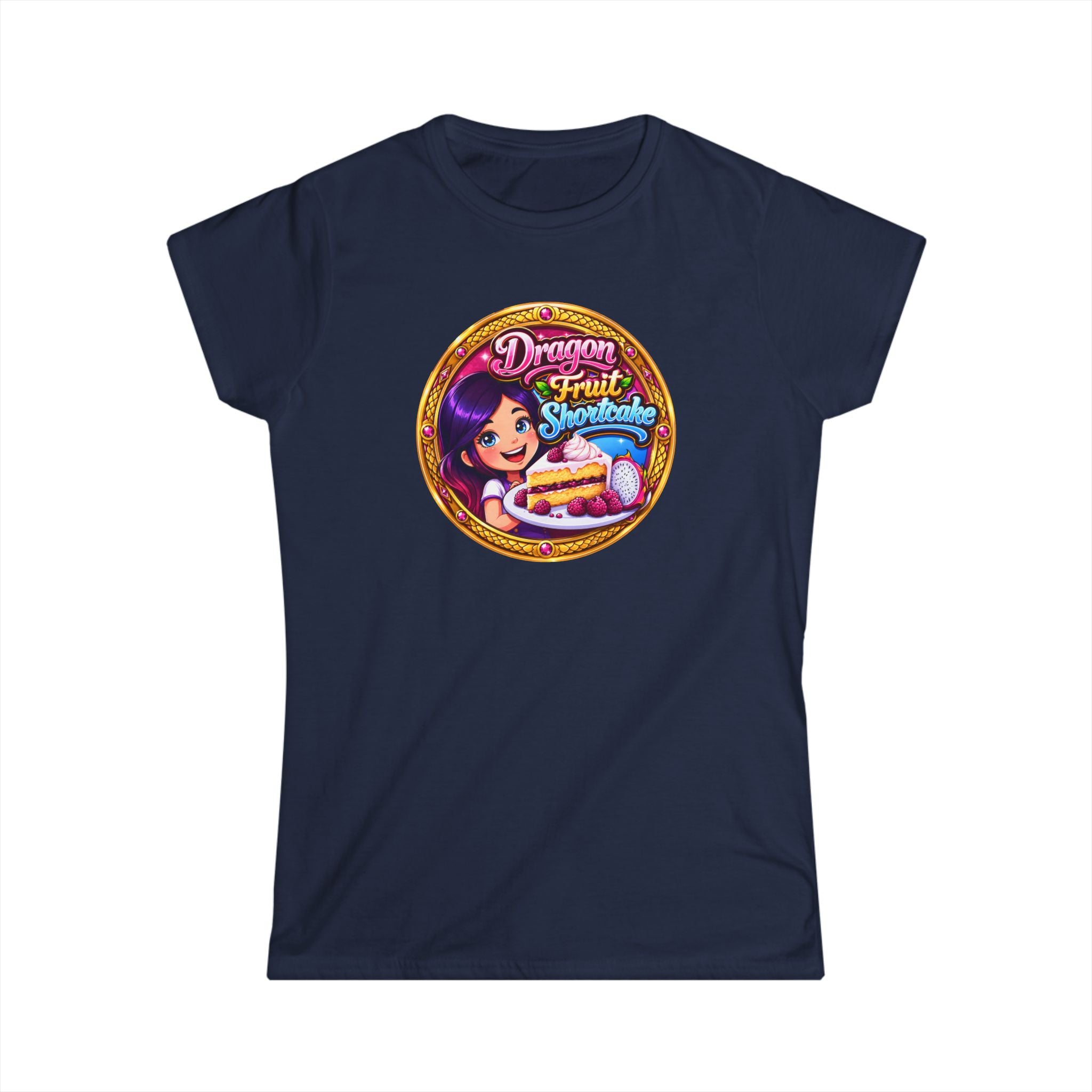 "Dragon Fruit Shortcake" Women's Tee — Cute Kawaii Dessert Graphic Shirt