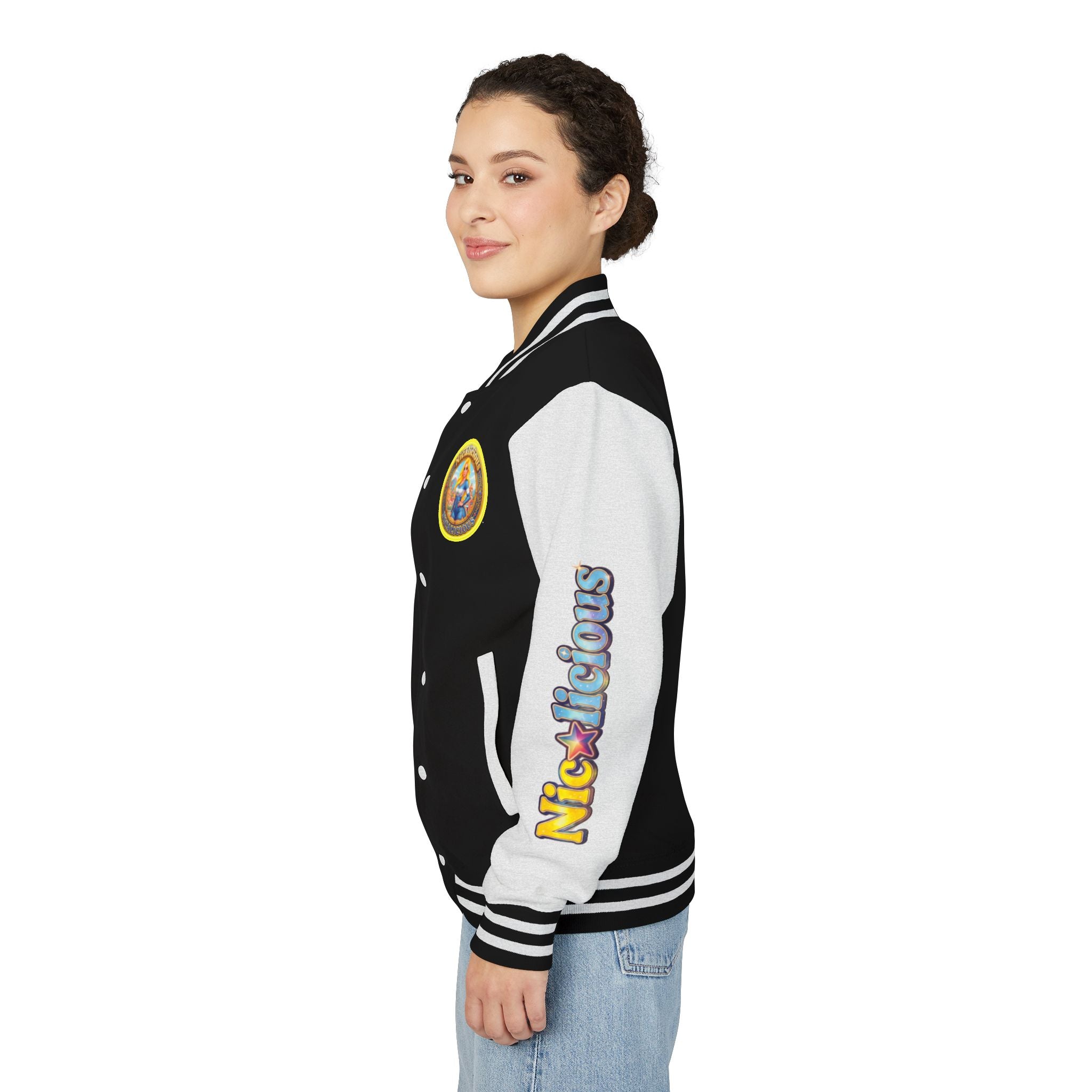 Letterman Jacket — 'Nicalicious' Retro Pinup Logo Varsity Jacket