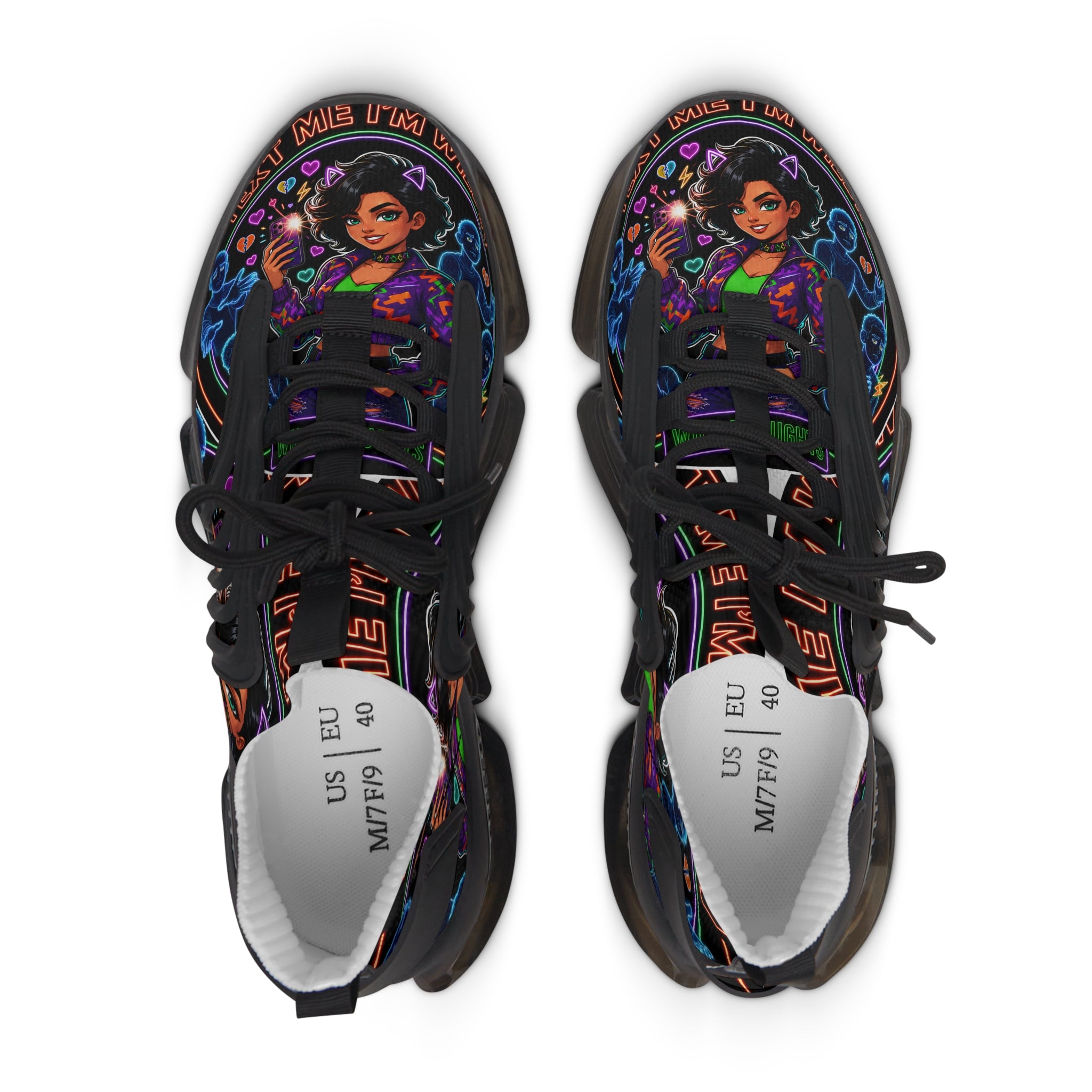 Women's Mesh Sneakers — Colorful Afrocentric Art Print Athletic Shoes