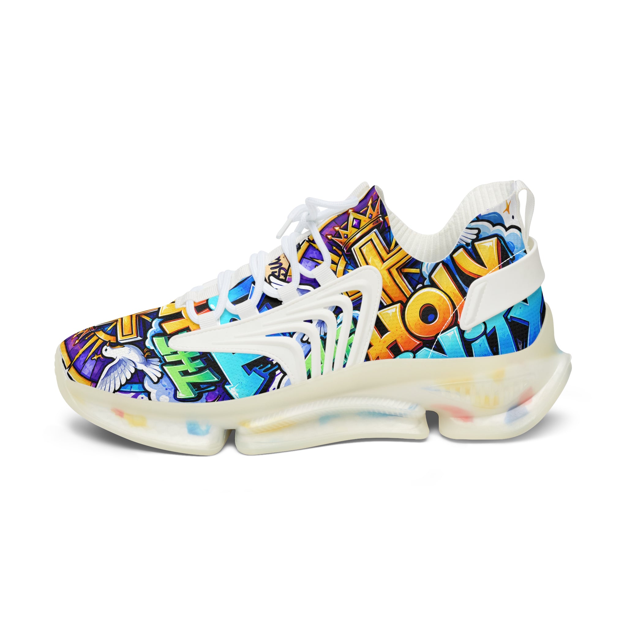 Men's Mesh Sneakers — 'The Holy' Colorful Graffiti Athletic Shoes for Women
