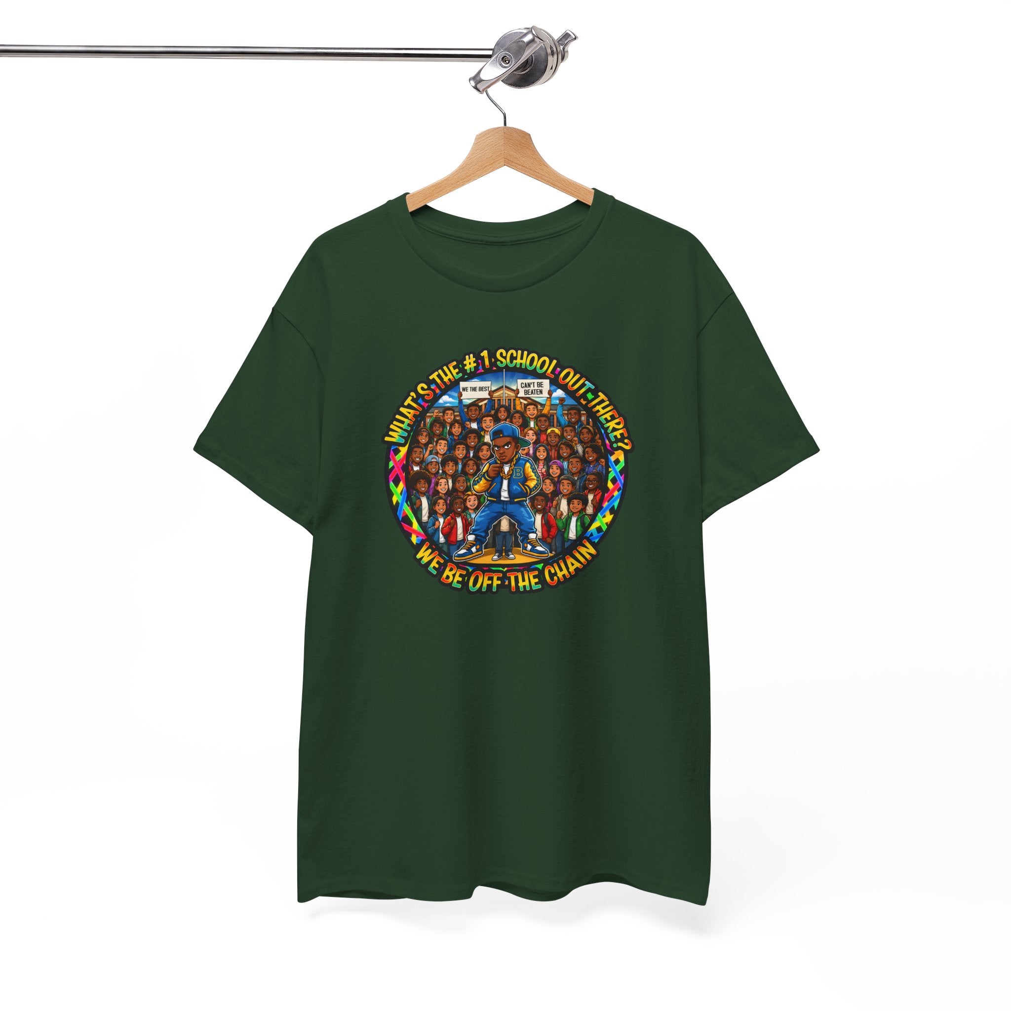 Community Unity Tee — "What's The #1 School Out There" Illustration Shirt
