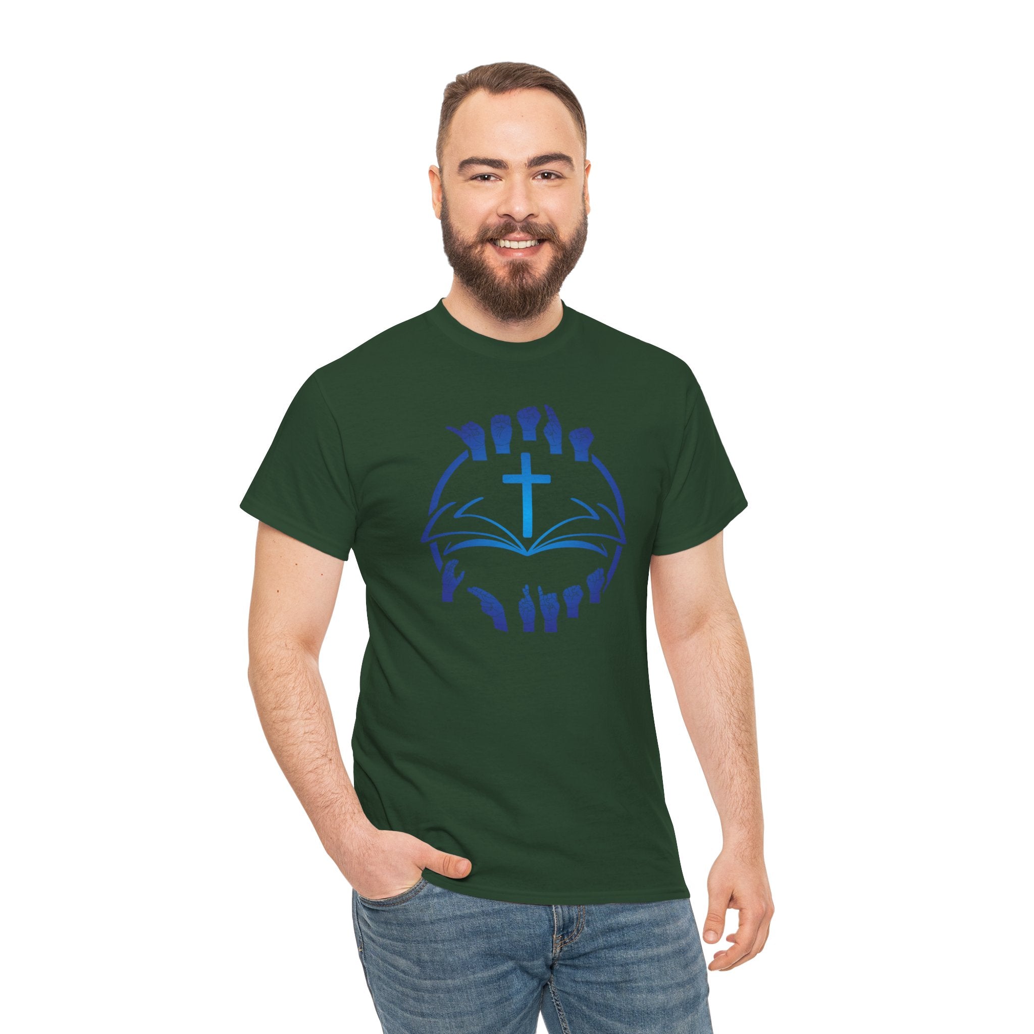 "Christian Bible Cross Sign Language "T-Shirt — Faith Prayer Hands Tee