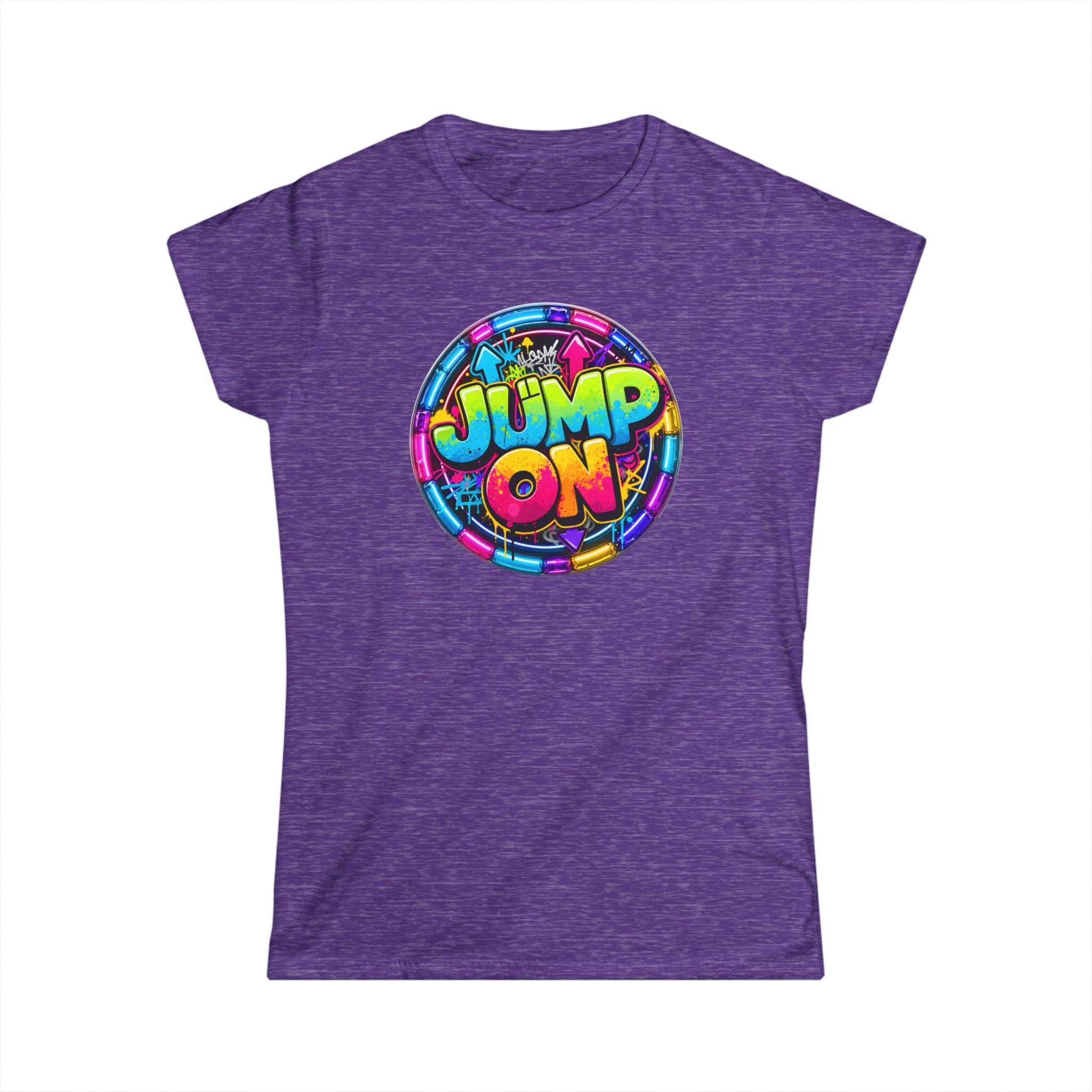 Women’s Tee — " Jump On" Classic White Softstyle Short Sleeve Shirt