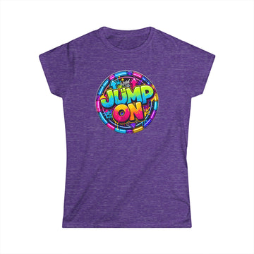 Women’s Tee — " Jump On" Classic White Softstyle Short Sleeve Shirt