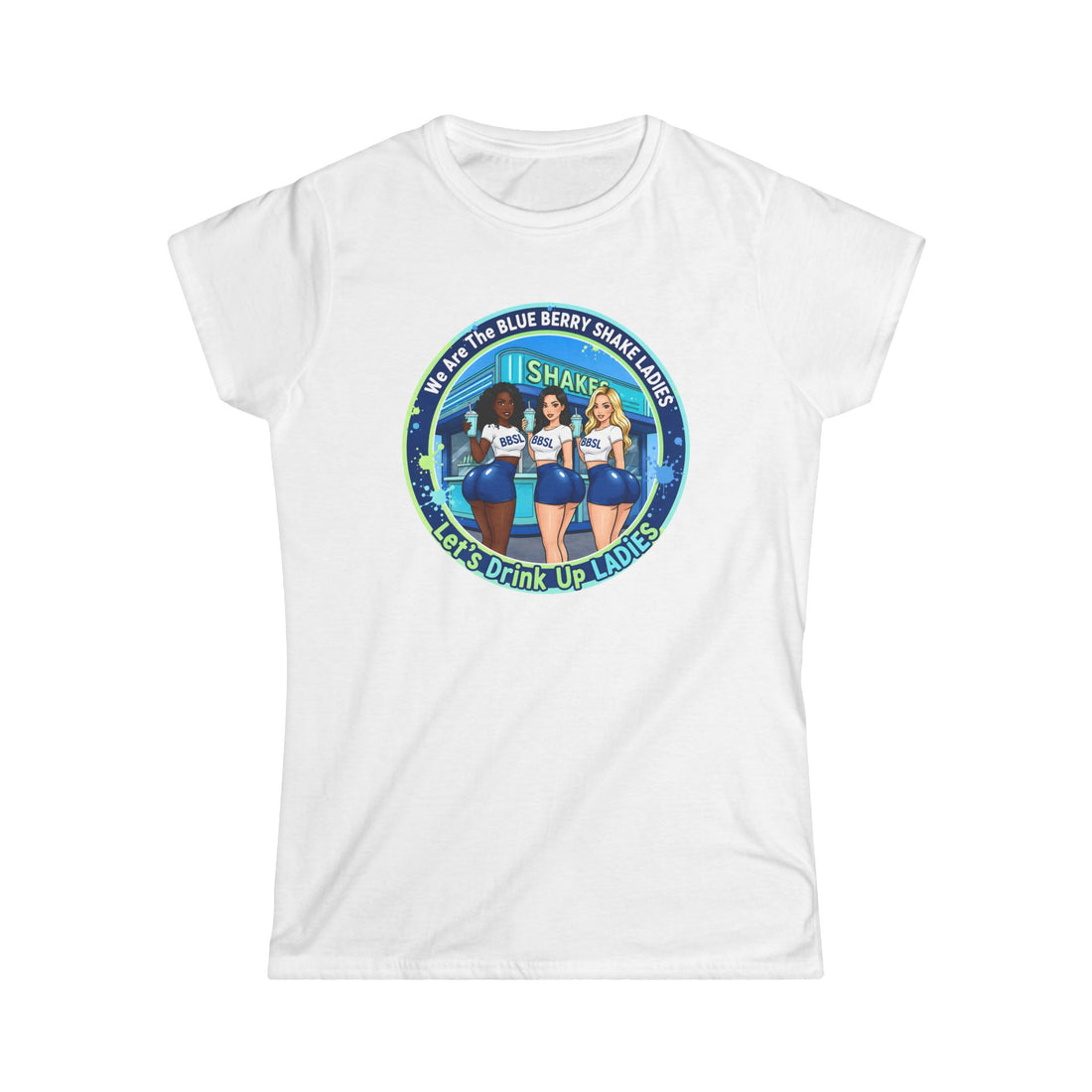 Women's Tee — "We Are The Blueberry Shake Ladies" Retro Graphic