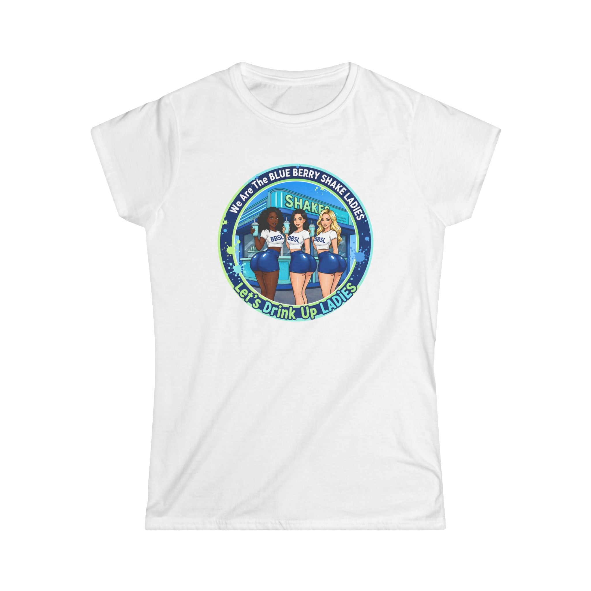 Women's Tee — "We Are The Blueberry Shake Ladies" Retro Graphic