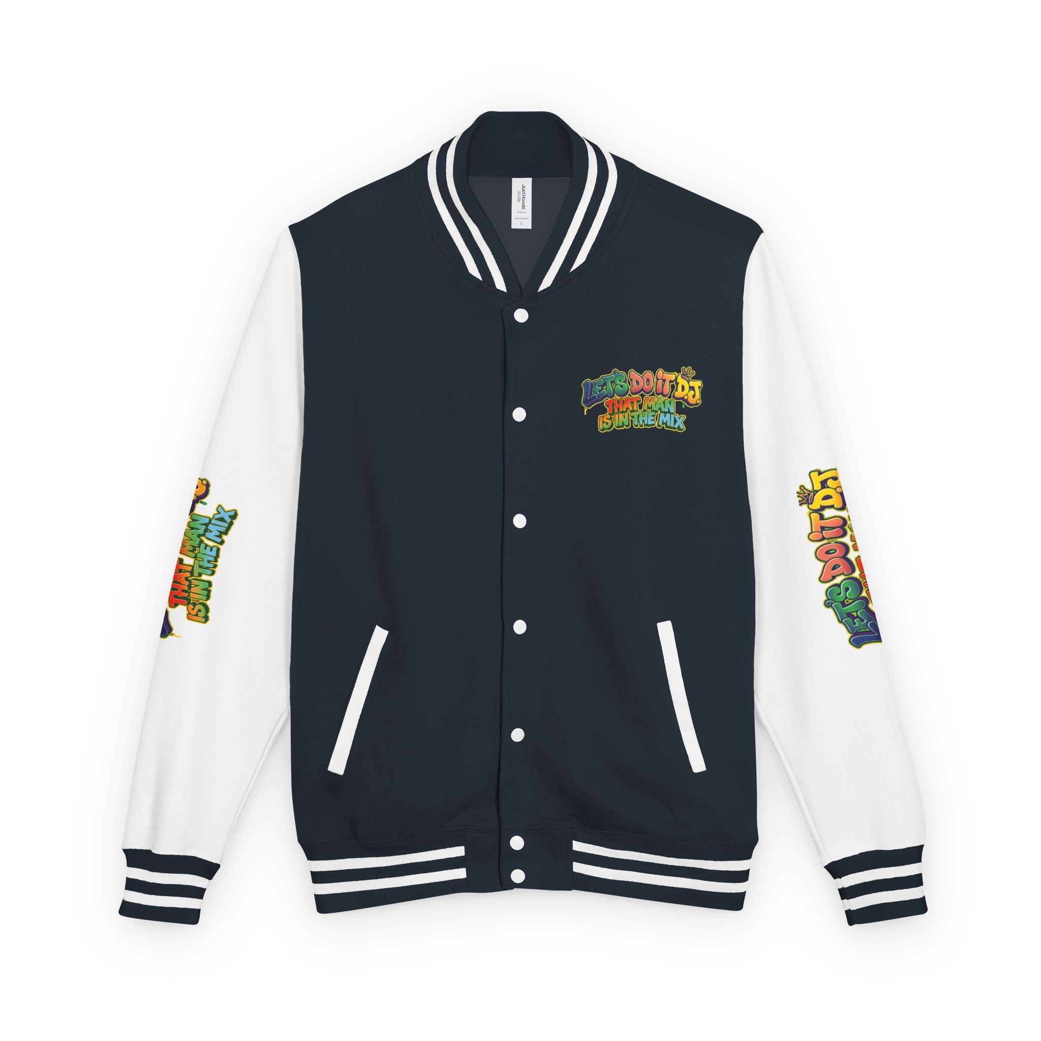 Letterman Jacket — 'Let's Do It' DJ Graphic Varsity Jacket